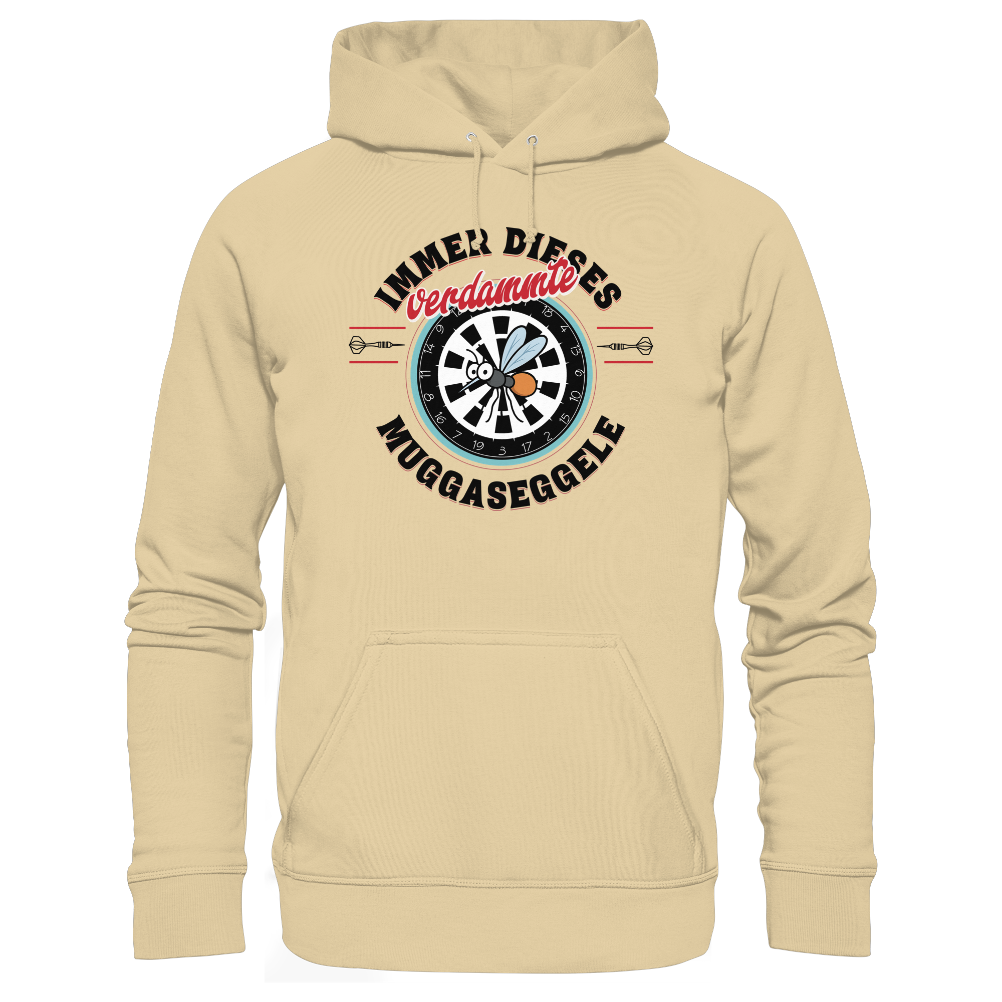 Darts-Hoodie Motiv "Muggaseggele" (Druck vorne)