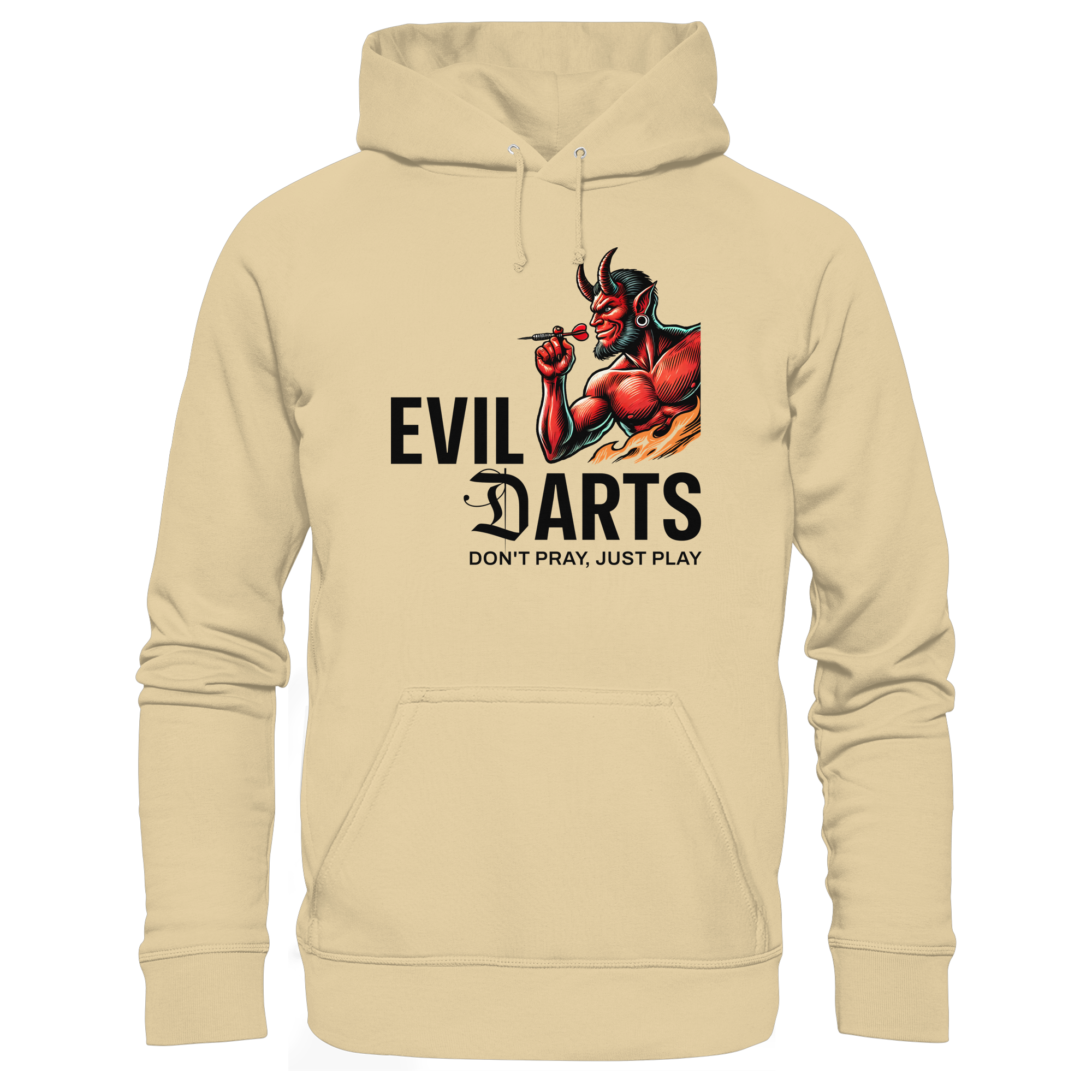 Darts-Hoodie Motiv "Evil Darts" (Druck vorne)