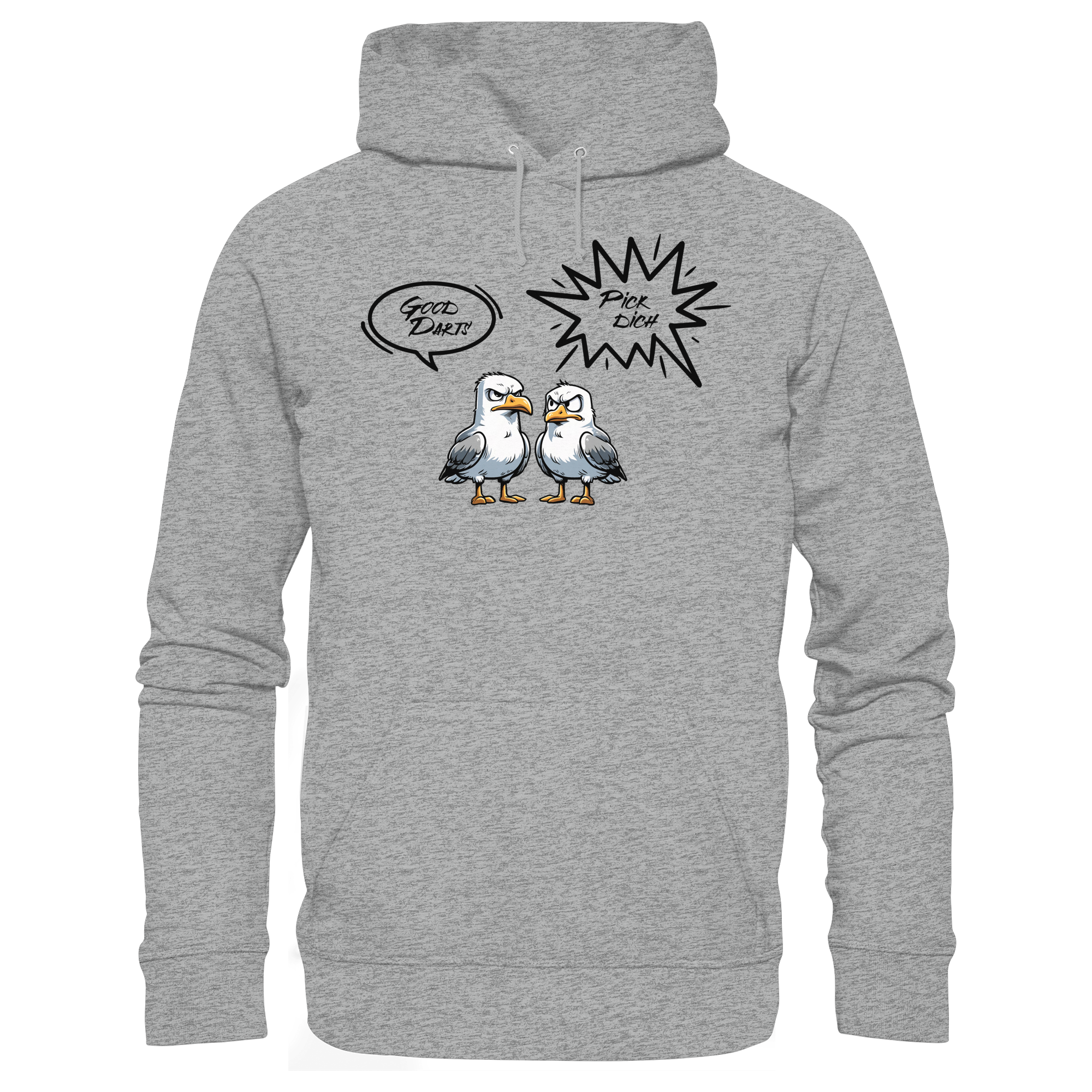 Darts-Hoodie Motiv "Pick Dich" (Druck vorne)