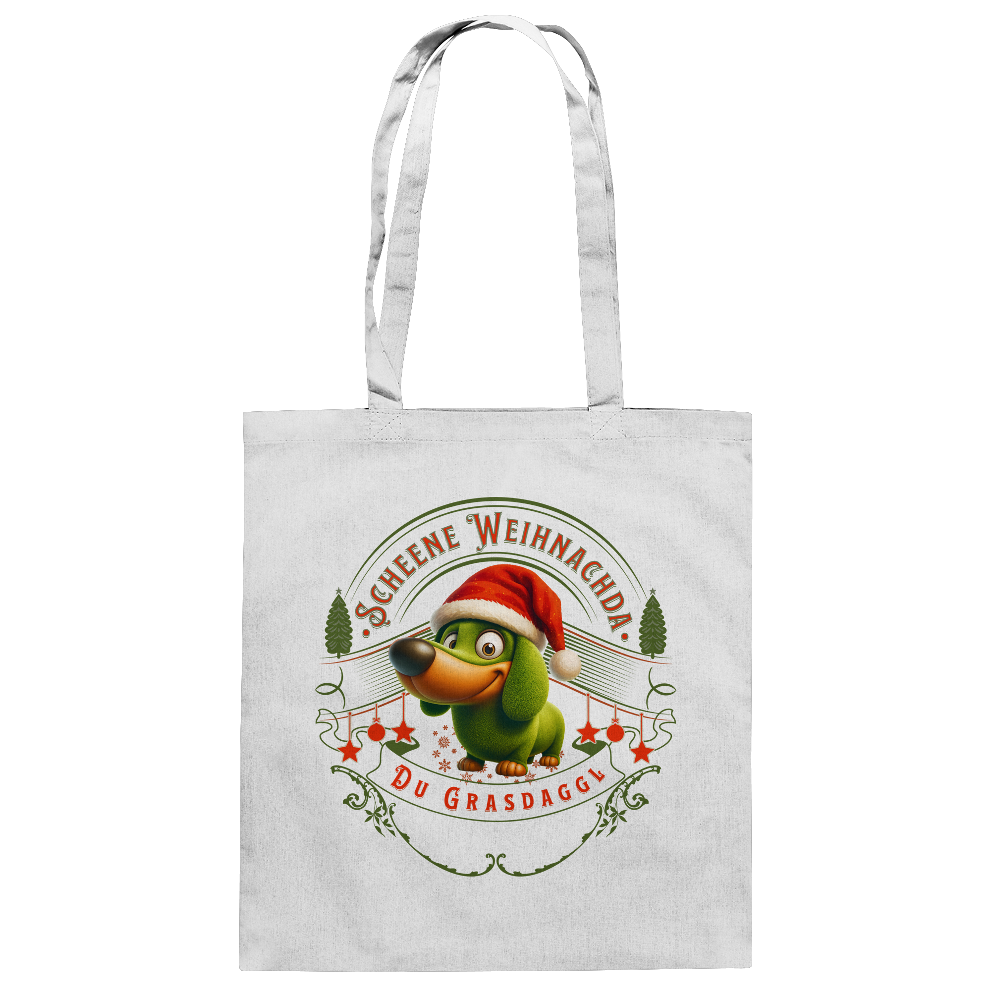 Fun-Baumwolltasche Motiv "Grasdaggl Weihnachda"