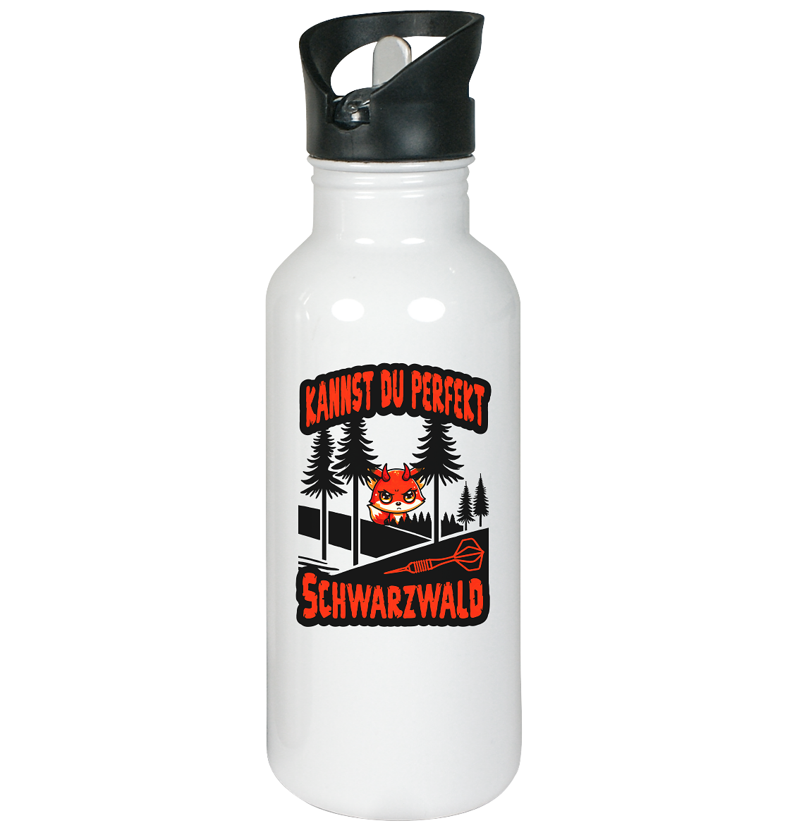 Darts-Trinkflasche Motiv "Schwarzwald perfekt" Edelstahl