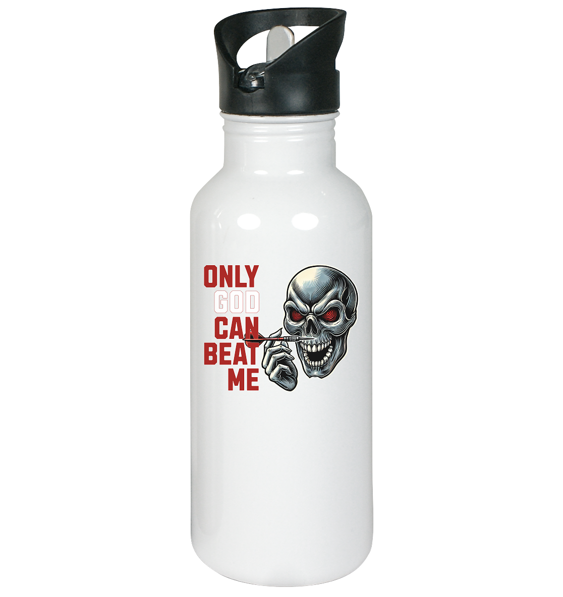 Darts-Trinkflasche Motiv "Only God" Edelstahl