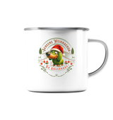 Fun-Emaille-Tasse Motiv "Grasdaggl Weihnachda" (Silber)