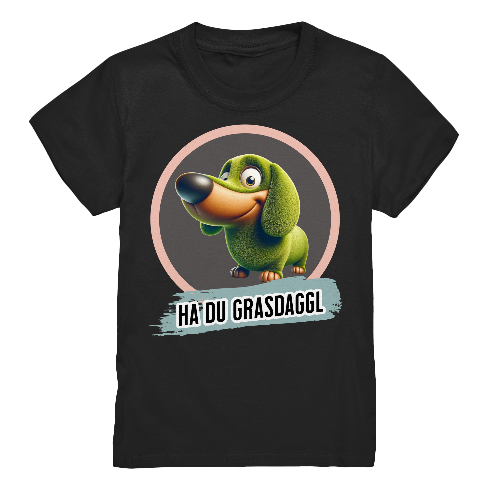 Kids-T-Shirt Motiv "Grasdaggl" (Druck vorne)