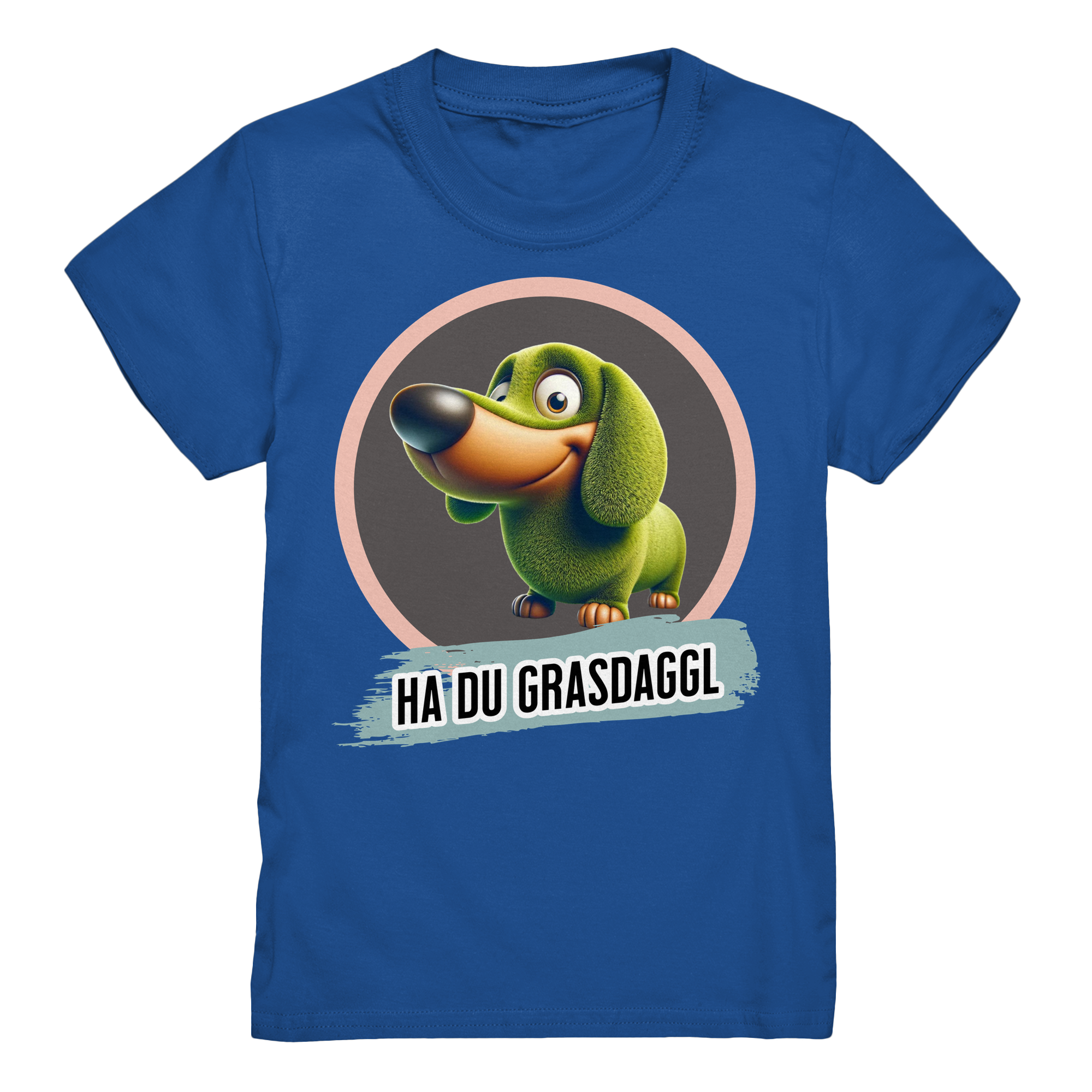 Kids-T-Shirt Motiv "Grasdaggl" (Druck vorne)