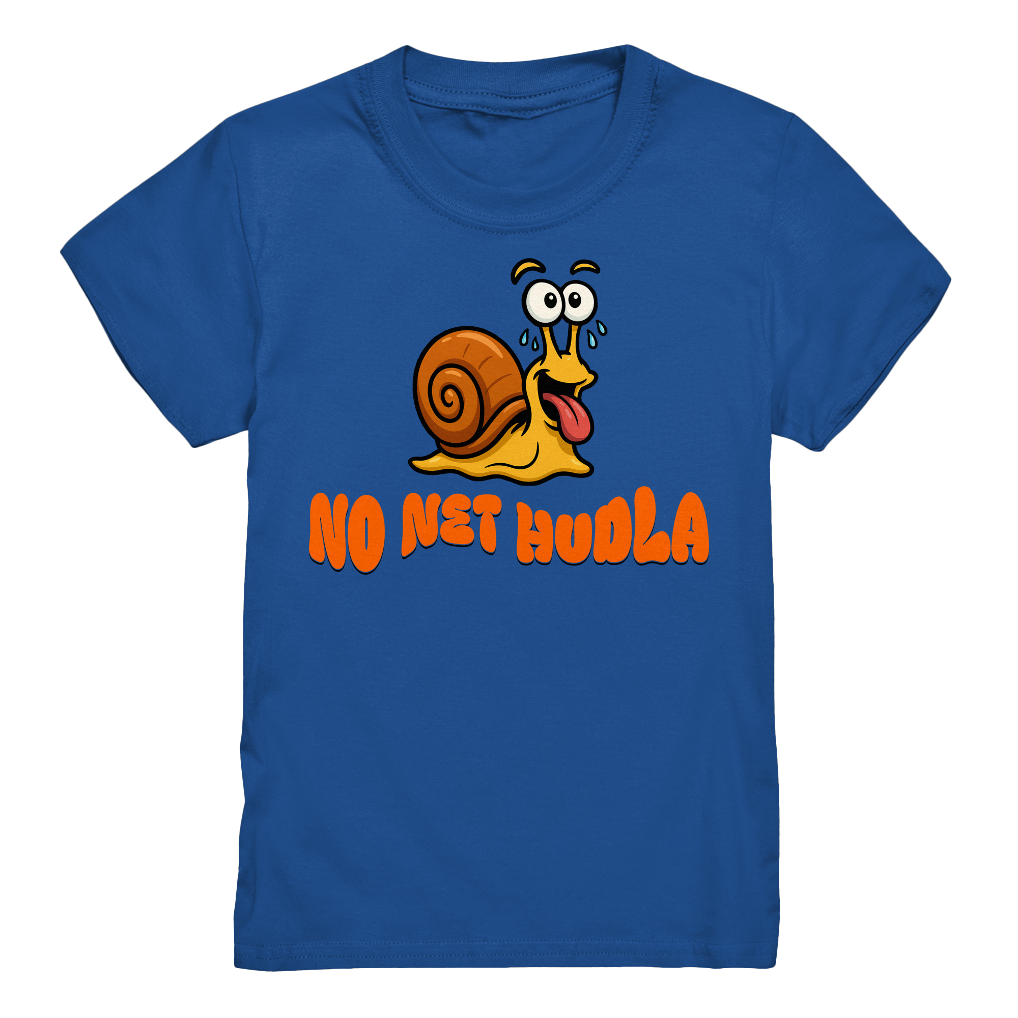 Kids-T-Shirt Motiv "Net Hudla" (Druck vorne)