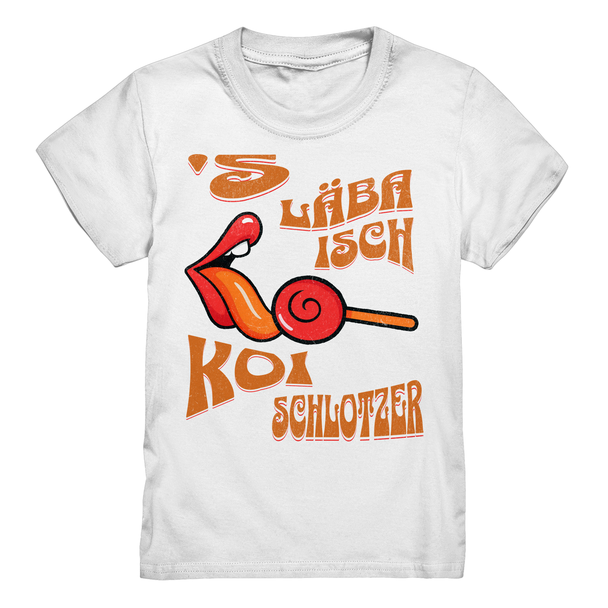 Kids-T-Shirt Motiv "Koi Schlotzer" (Druck vorne)
