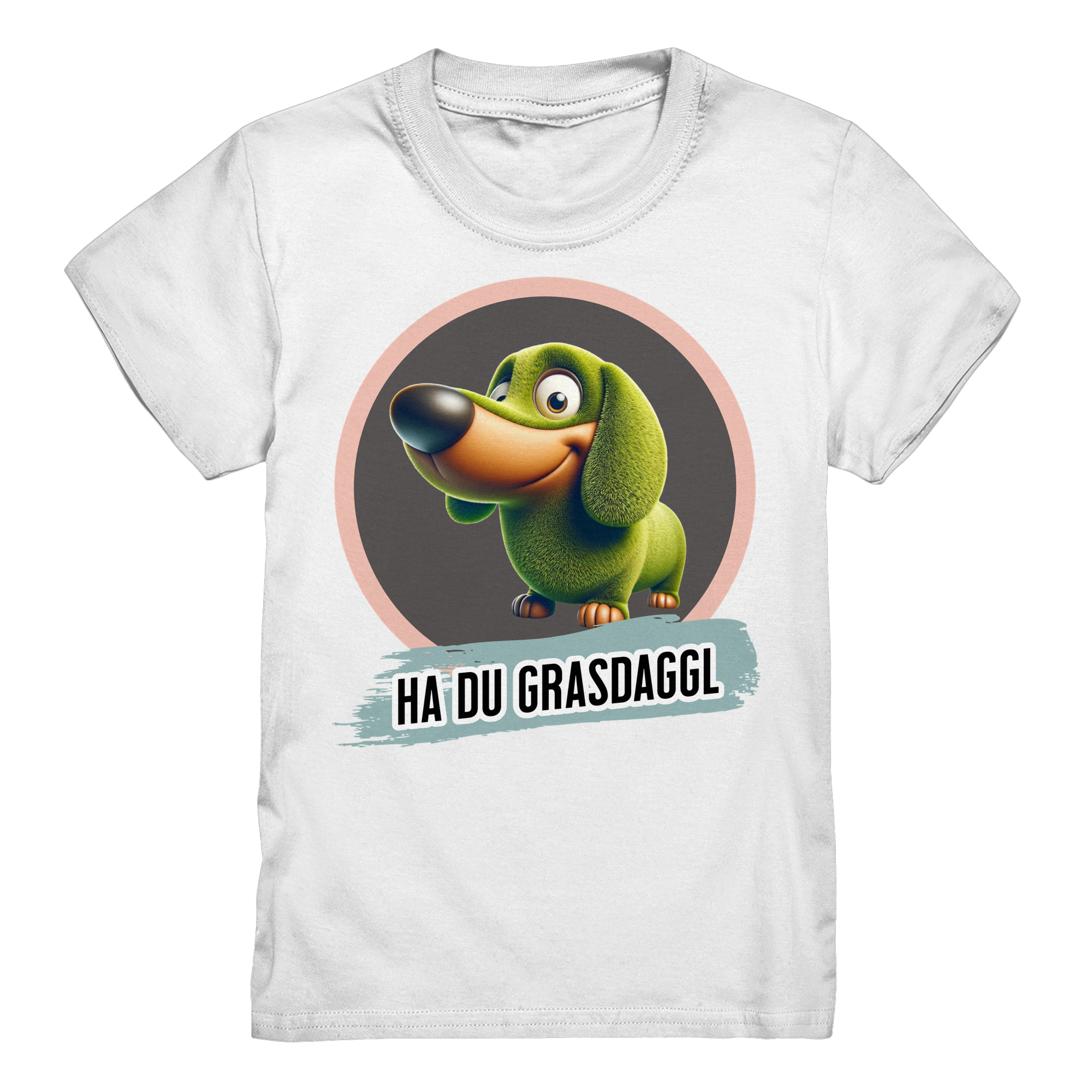 Kids-T-Shirt Motiv "Grasdaggl" (Druck vorne)