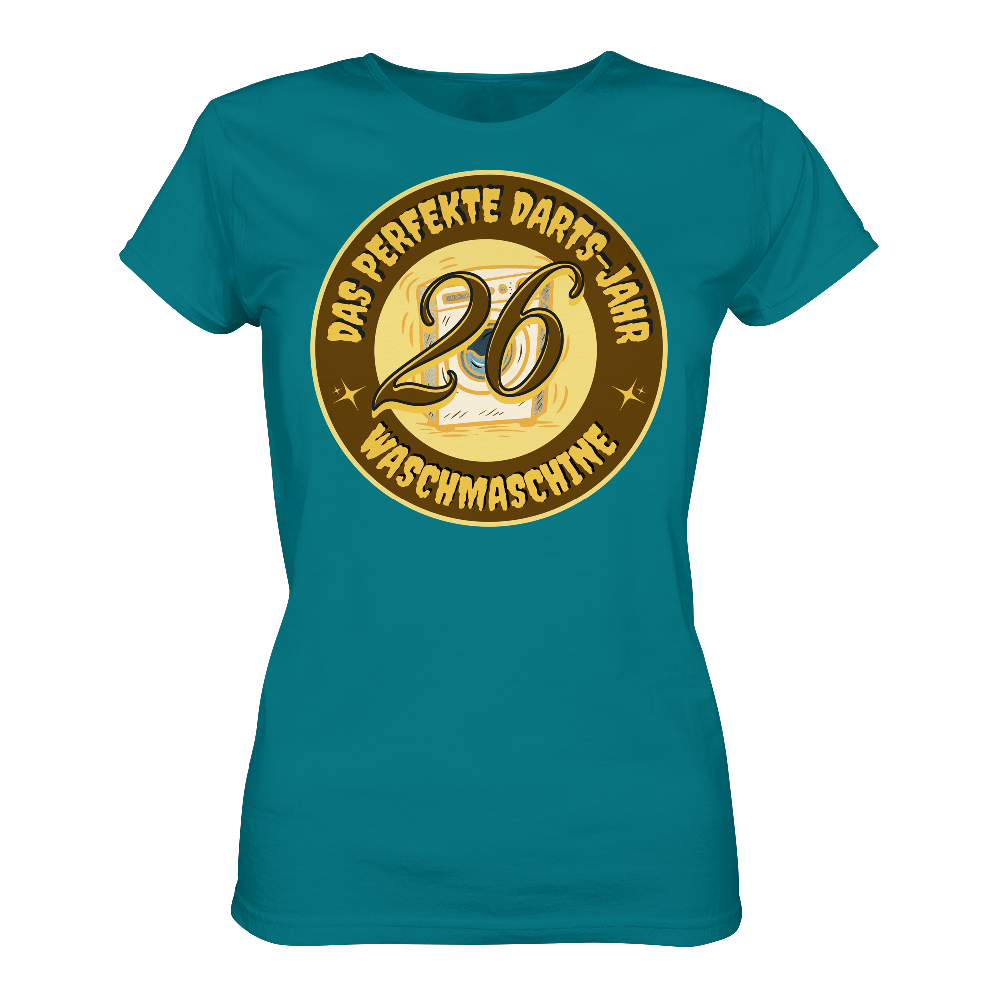 Damen Darts-T-Shirt Motiv "Perfektes Dartsjahr" (Druck vorne)