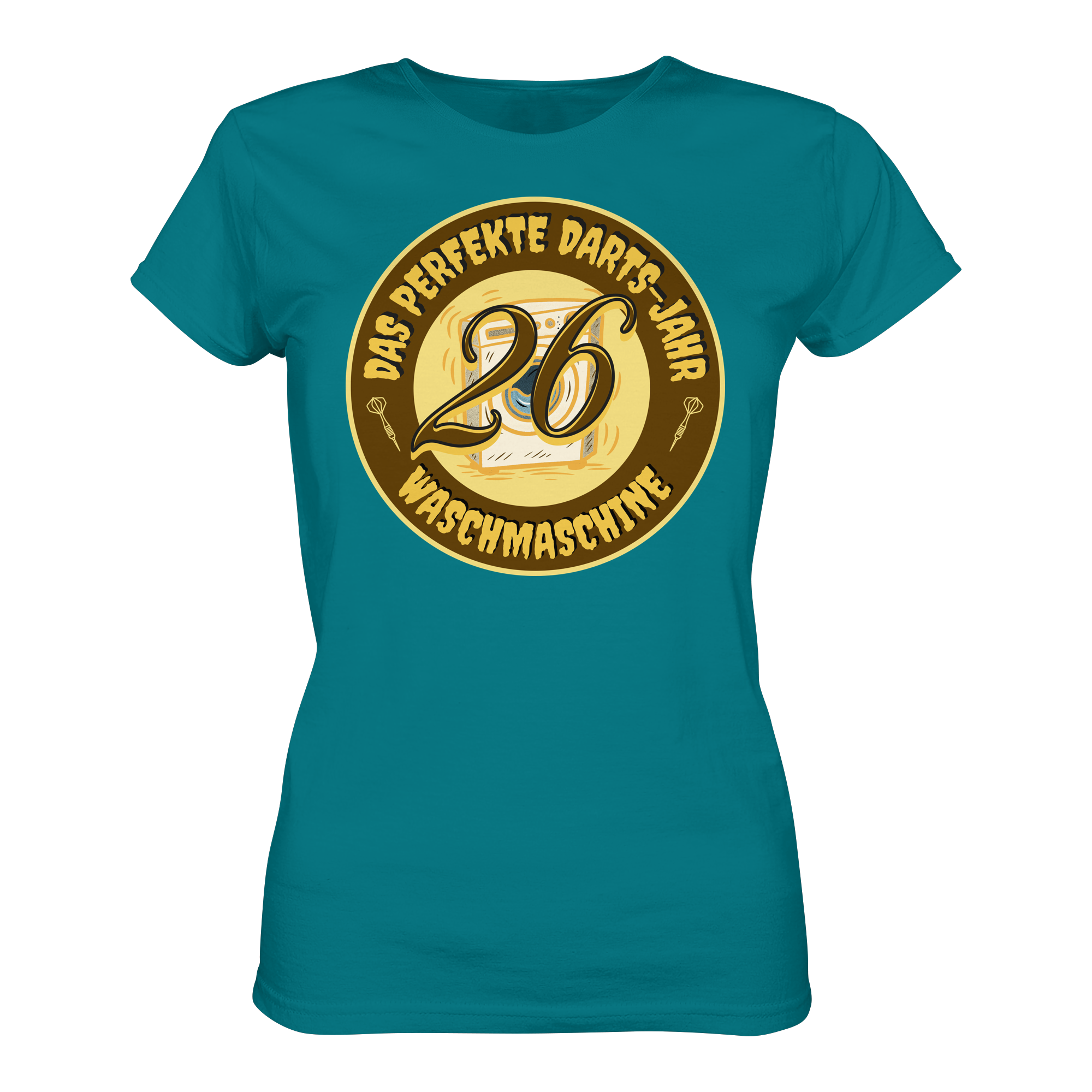 Damen Darts-T-Shirt Motiv "Perfektes Dartsjahr" (Druck vorne)
