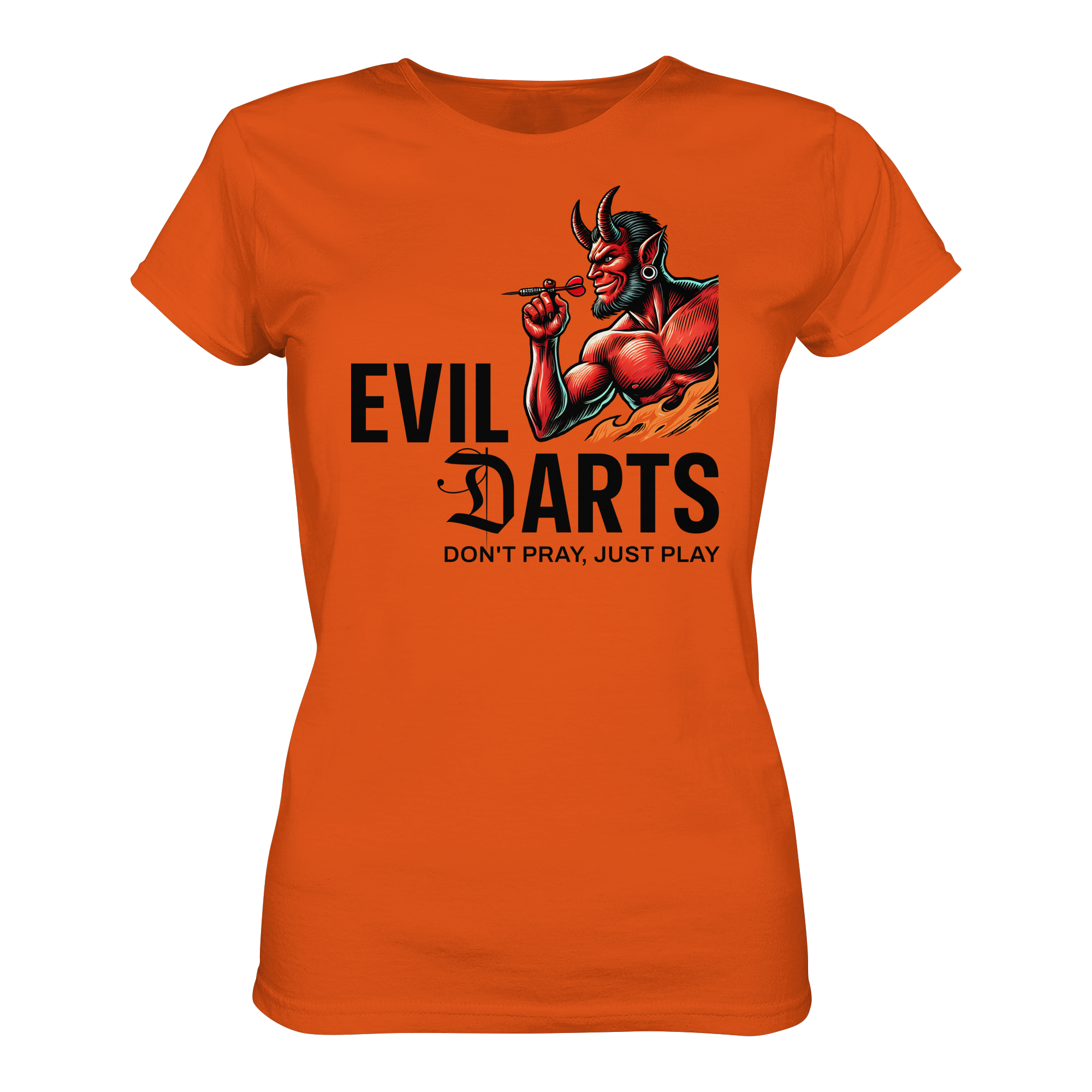Damen Darts-T-Shirt Motiv "Evil Darts" (Druck vorne)