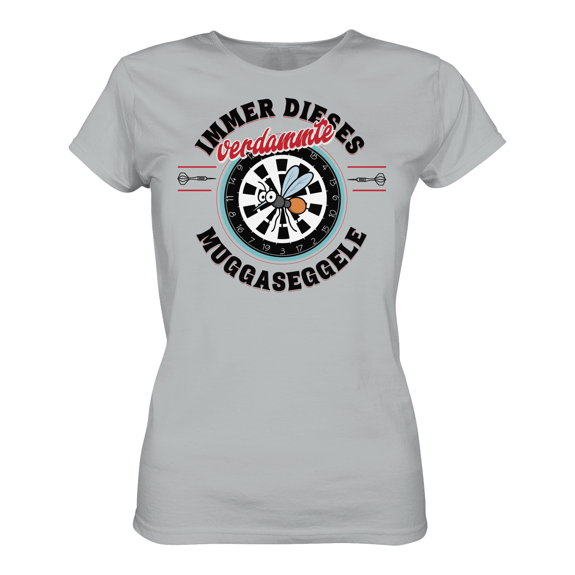 Darts-T-Shirt Motiv "Muggaseggele" (Druck vorne)
