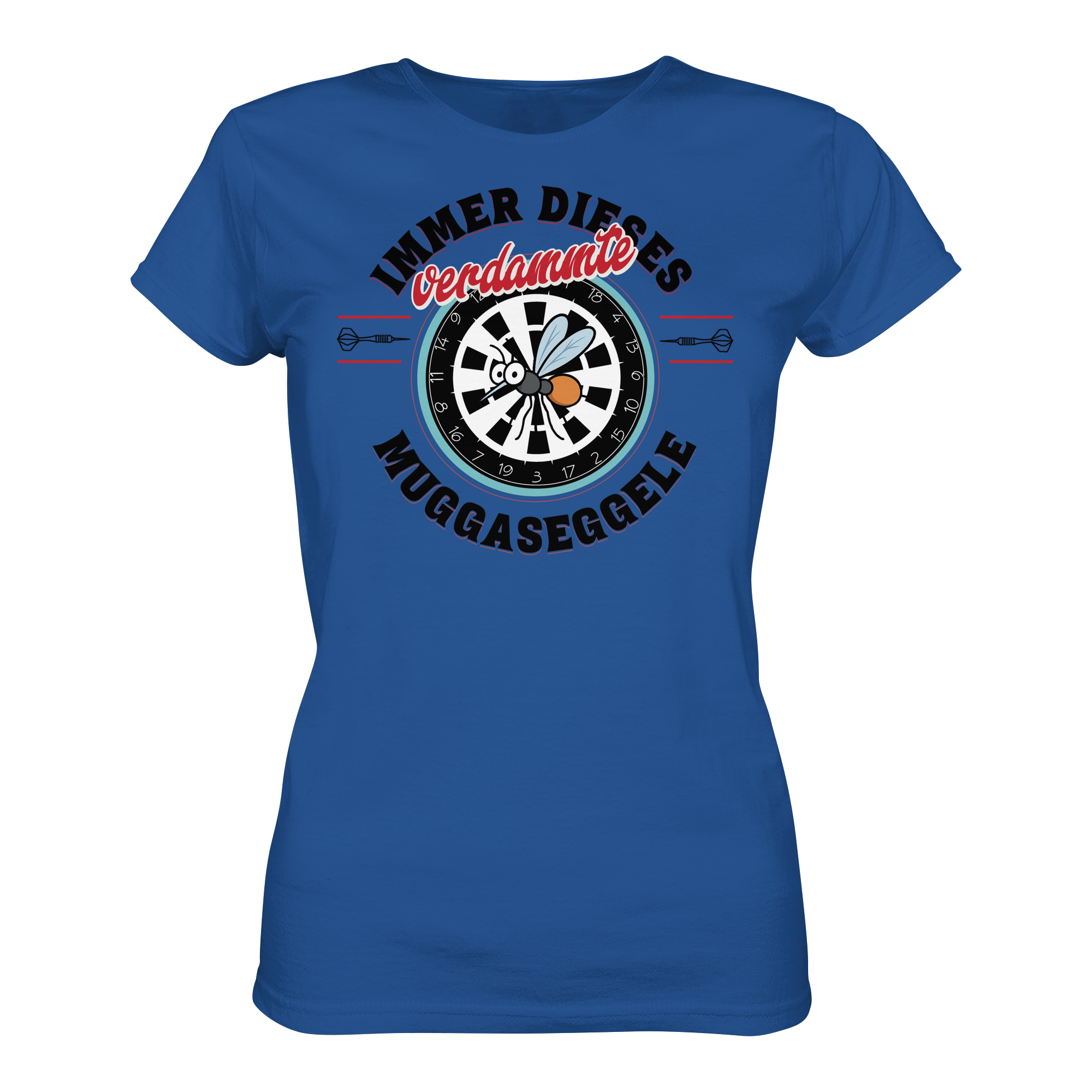 Darts-T-Shirt Motiv "Muggaseggele" (Druck vorne)