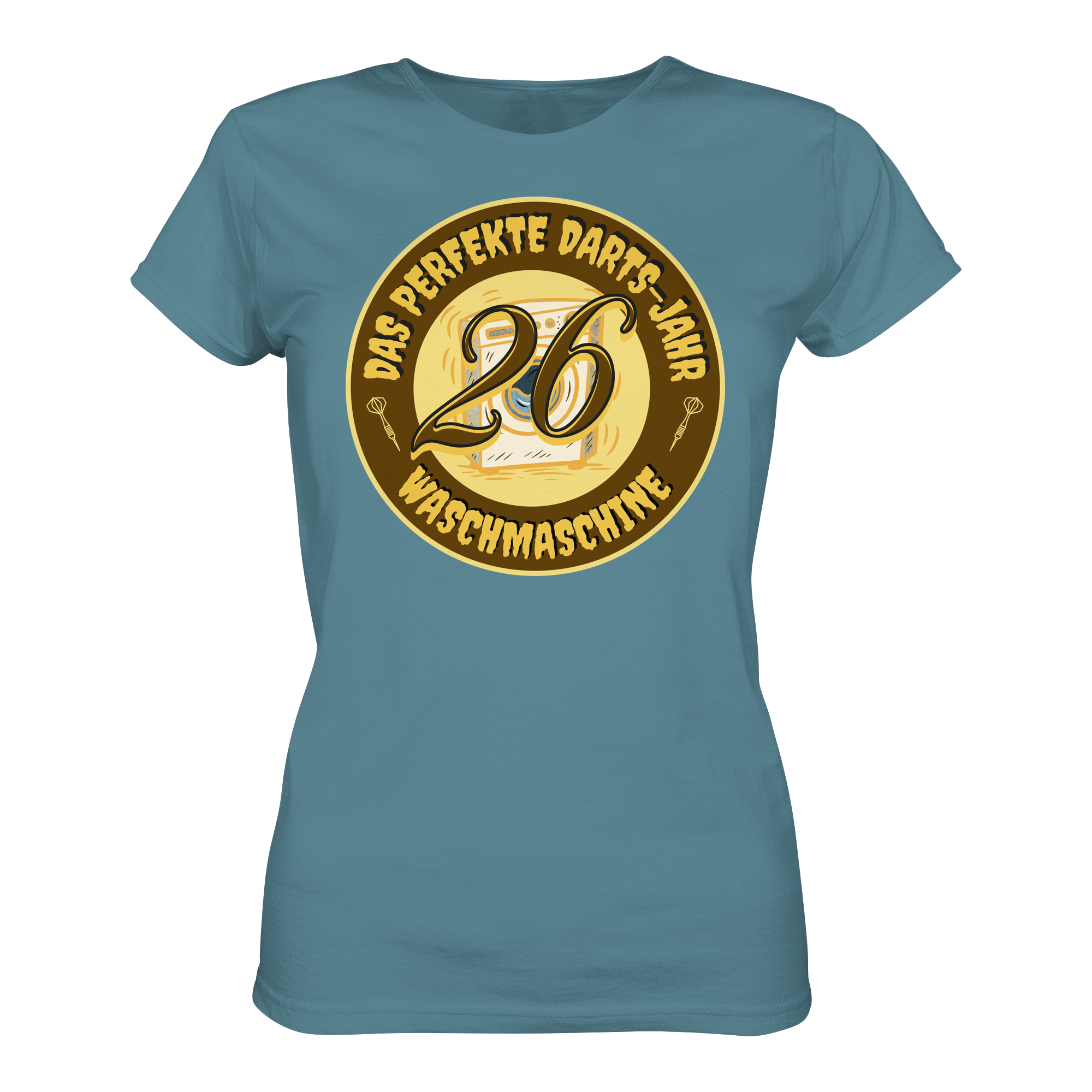 Damen Darts-T-Shirt Motiv "Perfektes Dartsjahr" (Druck vorne)