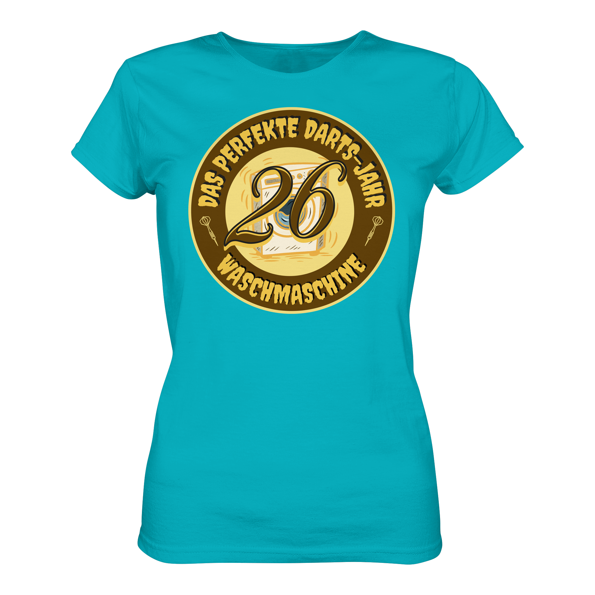 Damen Darts-T-Shirt Motiv "Perfektes Dartsjahr" (Druck vorne)