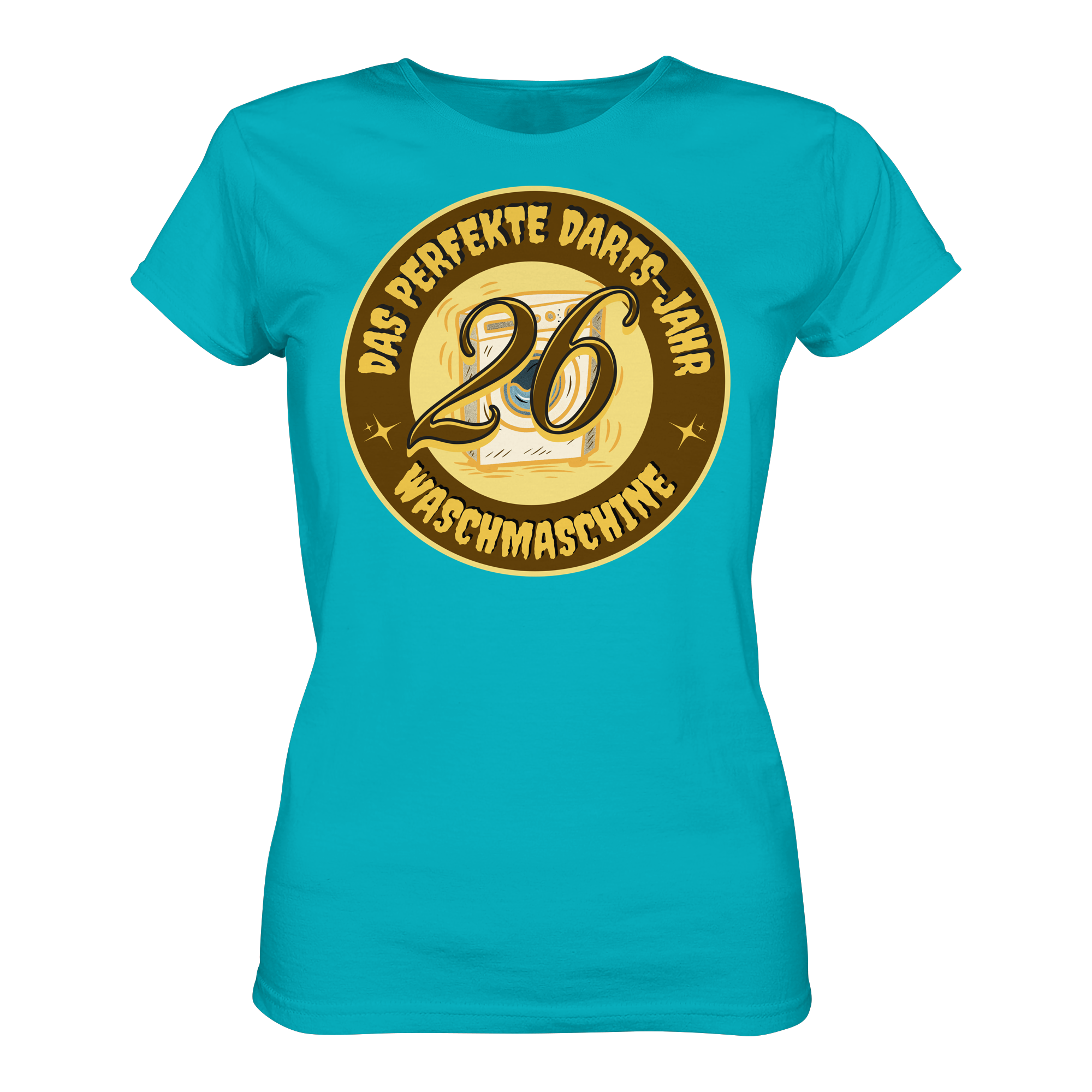 Damen Darts-T-Shirt Motiv "Perfektes Dartsjahr" (Druck vorne)