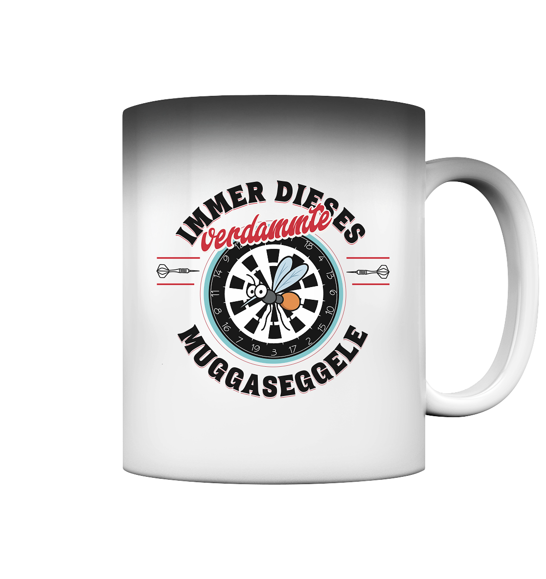Darts-Tasse Magic Mug Motiv "Muggaseggele
