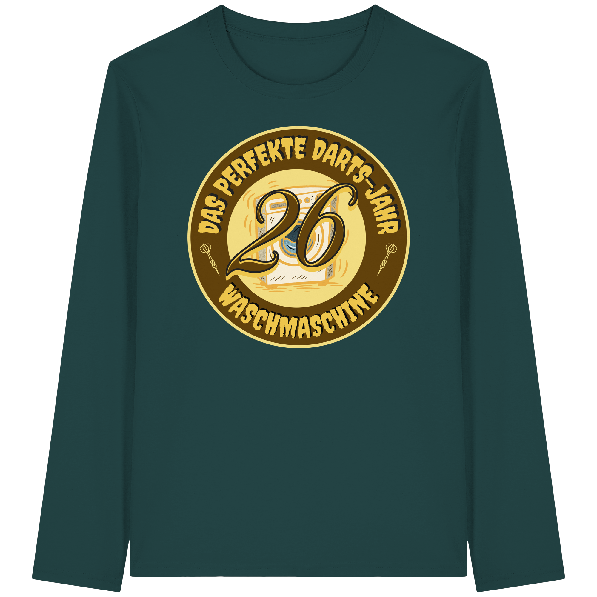 Darts-Longsleeve Motiv "Perfektes Dartsjahr" (Druck vorne)