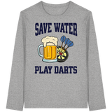 Darts-Langarmshirt Motiv "Save Water" (Druck vorne)