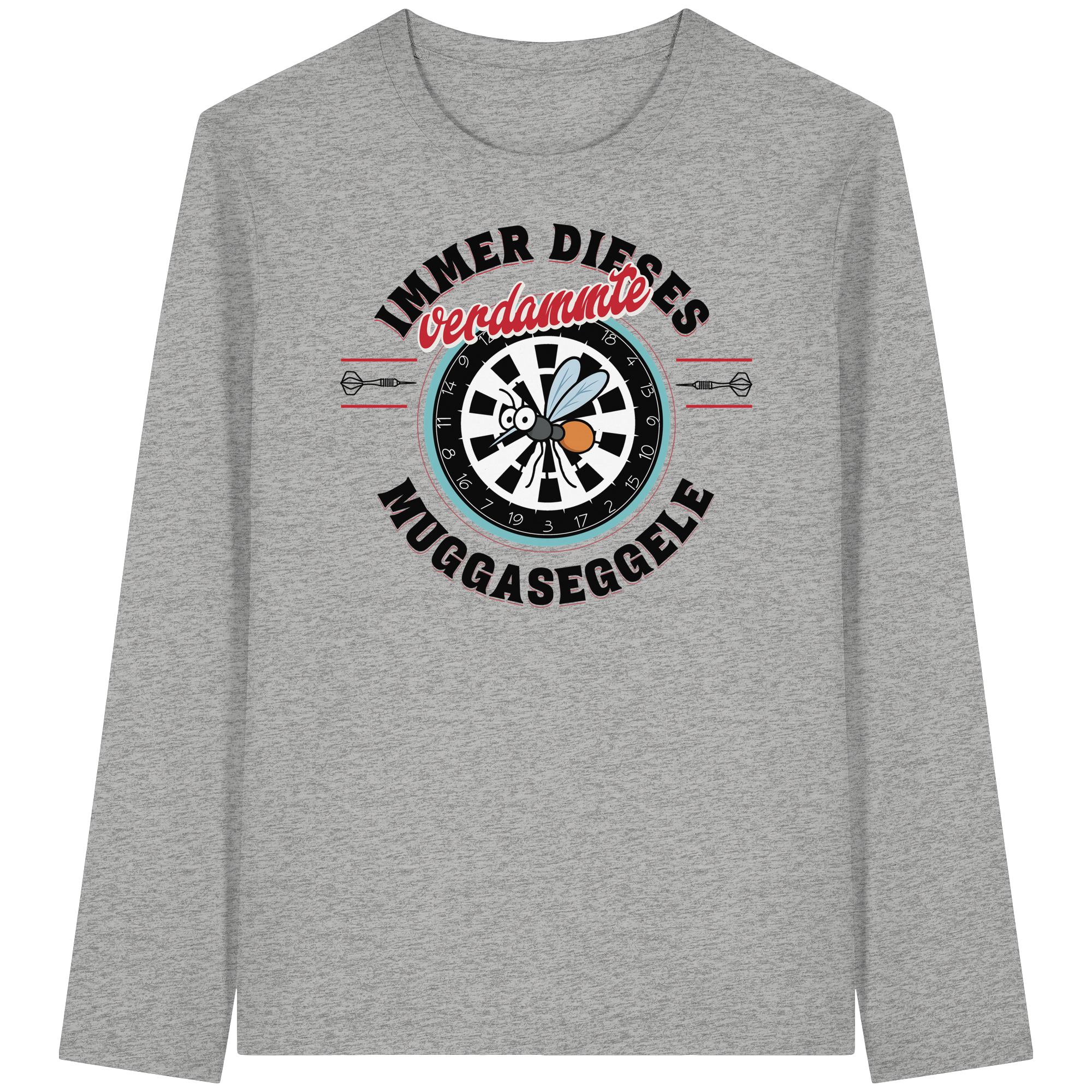 Darts-Langarmshirt Motiv "Muggaseggele" (Druck vorne)