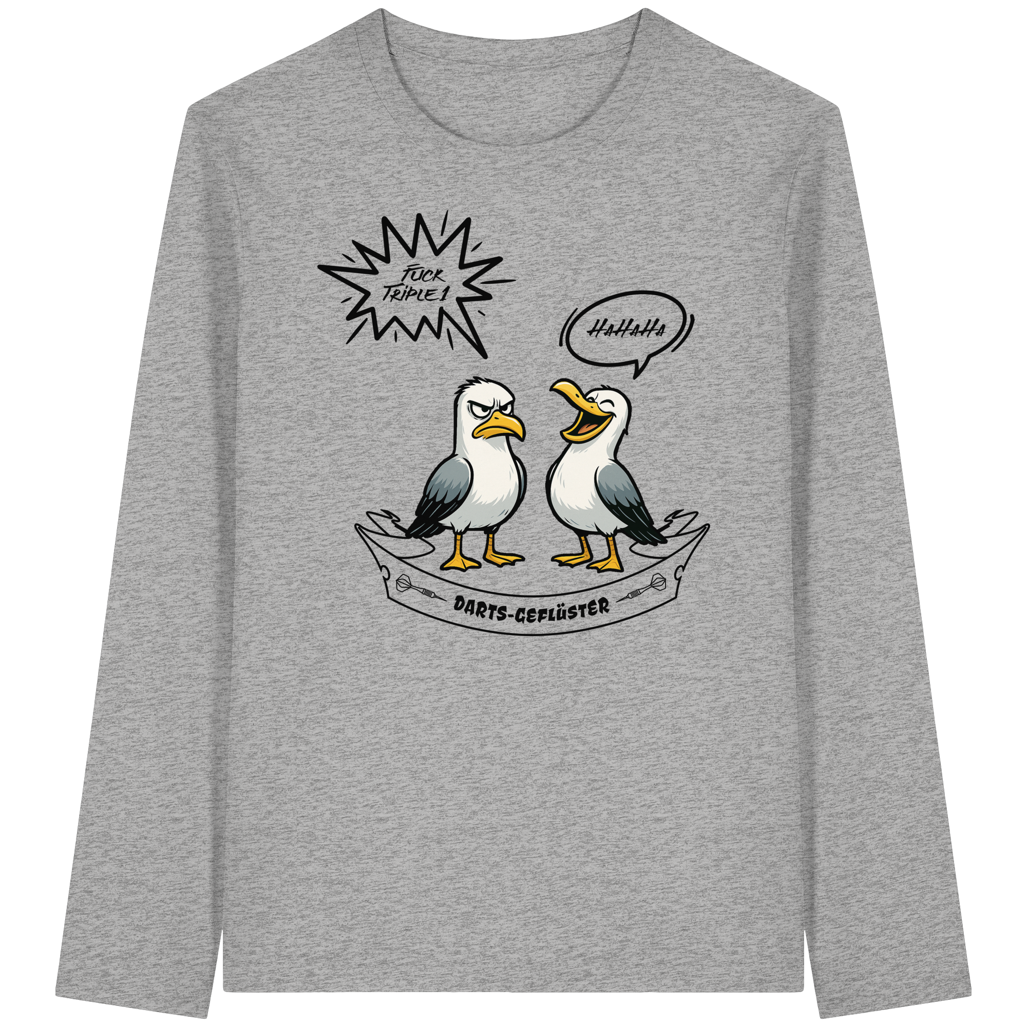 Darts-Langarmshirt Motiv "Fuck Triple 1" (Druck vorne)