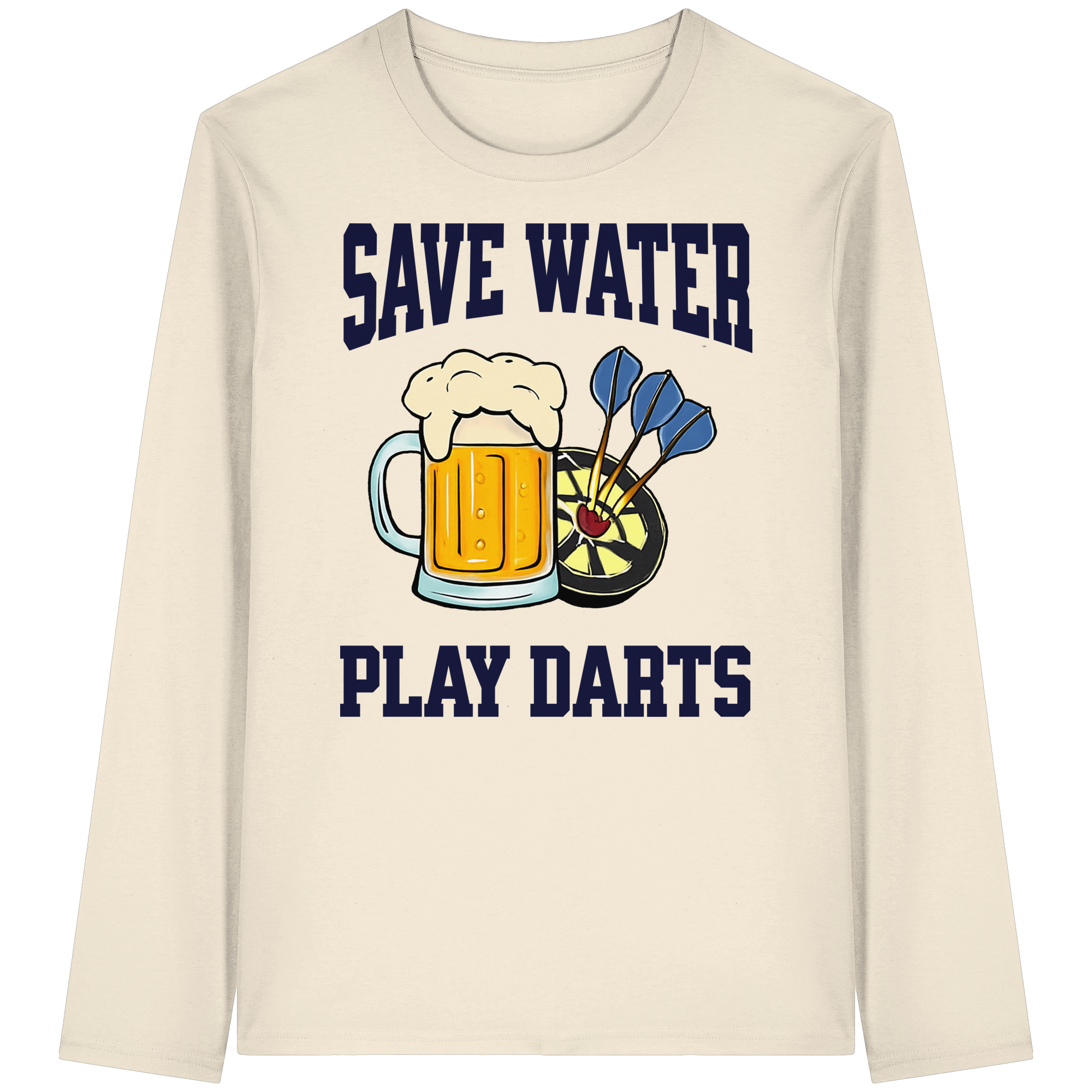 Darts-Langarmshirt Motiv "Save Water" (Druck vorne)