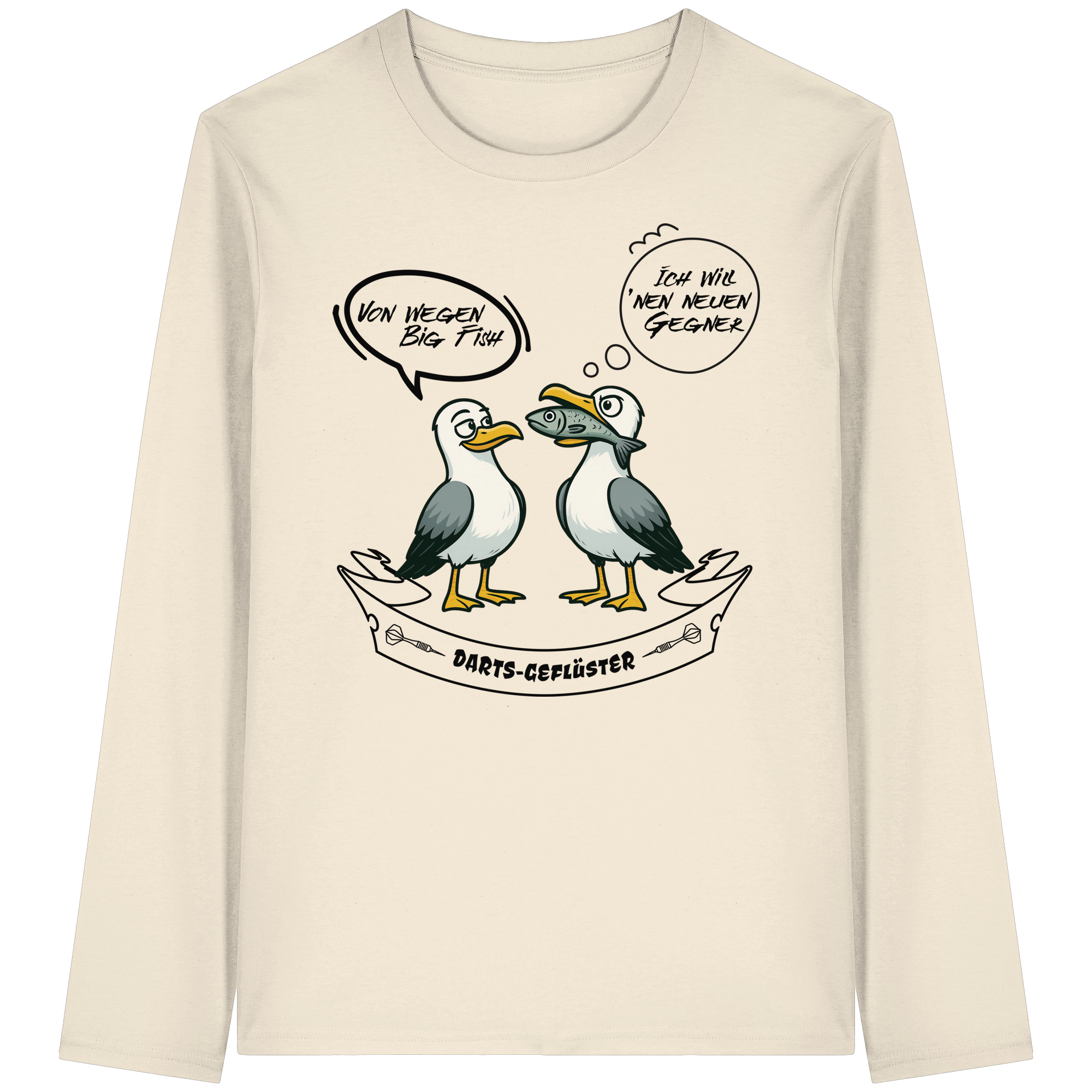 Darts-Langarmshirt Motiv "Big Fish" (Druck vorne)