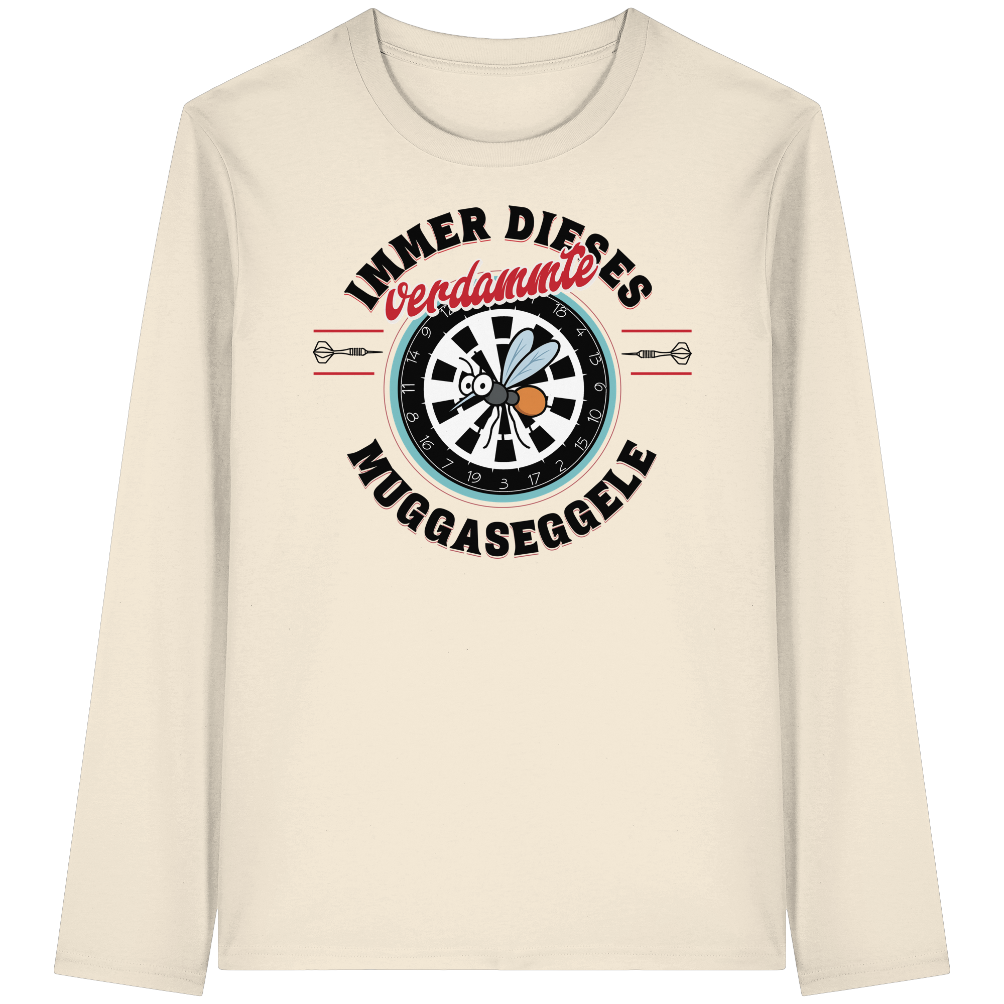 Darts-Langarmshirt Motiv "Muggaseggele" (Druck vorne)