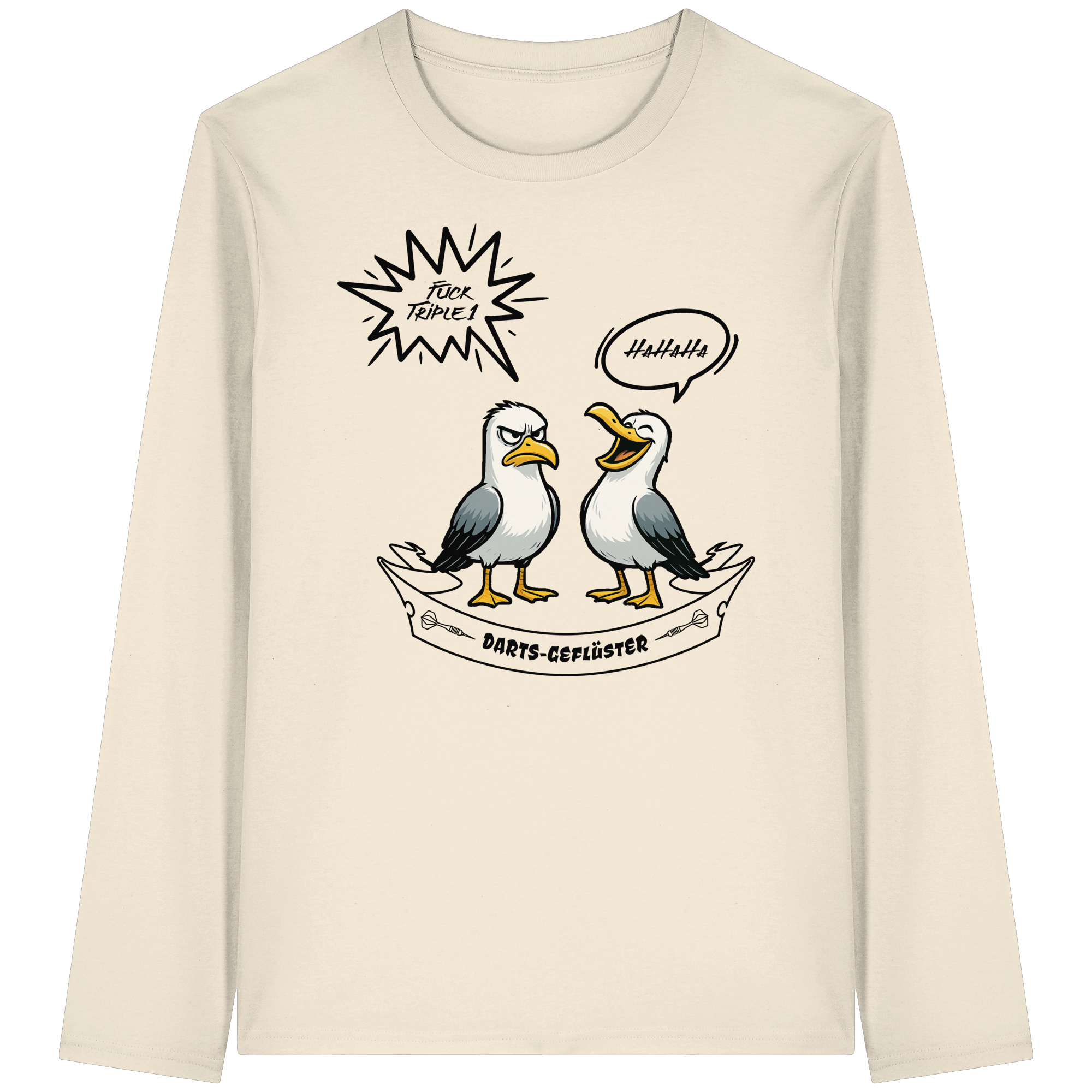 Darts-Langarmshirt Motiv "Fuck Triple 1" (Druck vorne)