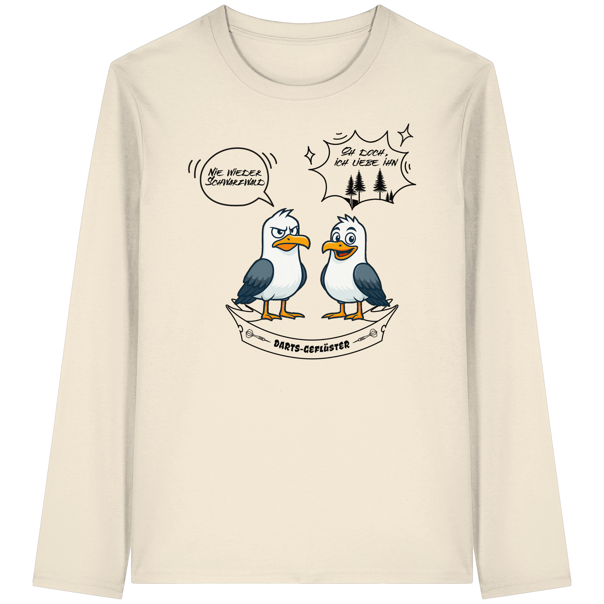 Darts-Langarmshirt Motiv "Schwarzwald" (Druck vorne)