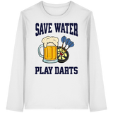 Darts-Langarmshirt Motiv "Save Water" (Druck vorne)