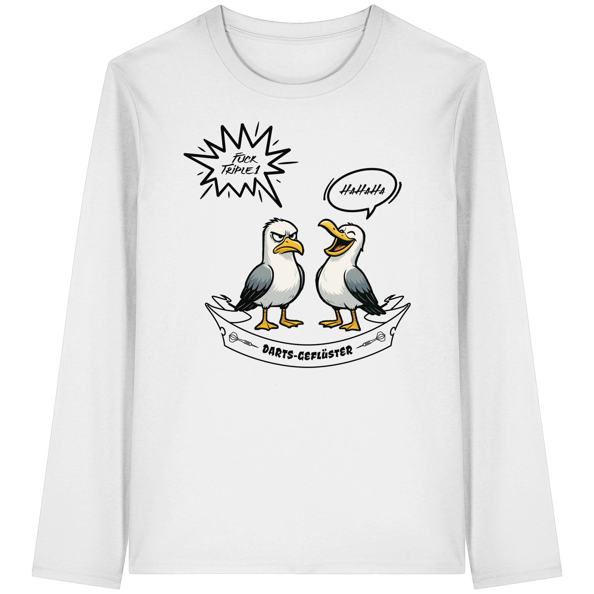 Darts-Langarmshirt Motiv "Fuck Triple 1" (Druck vorne)