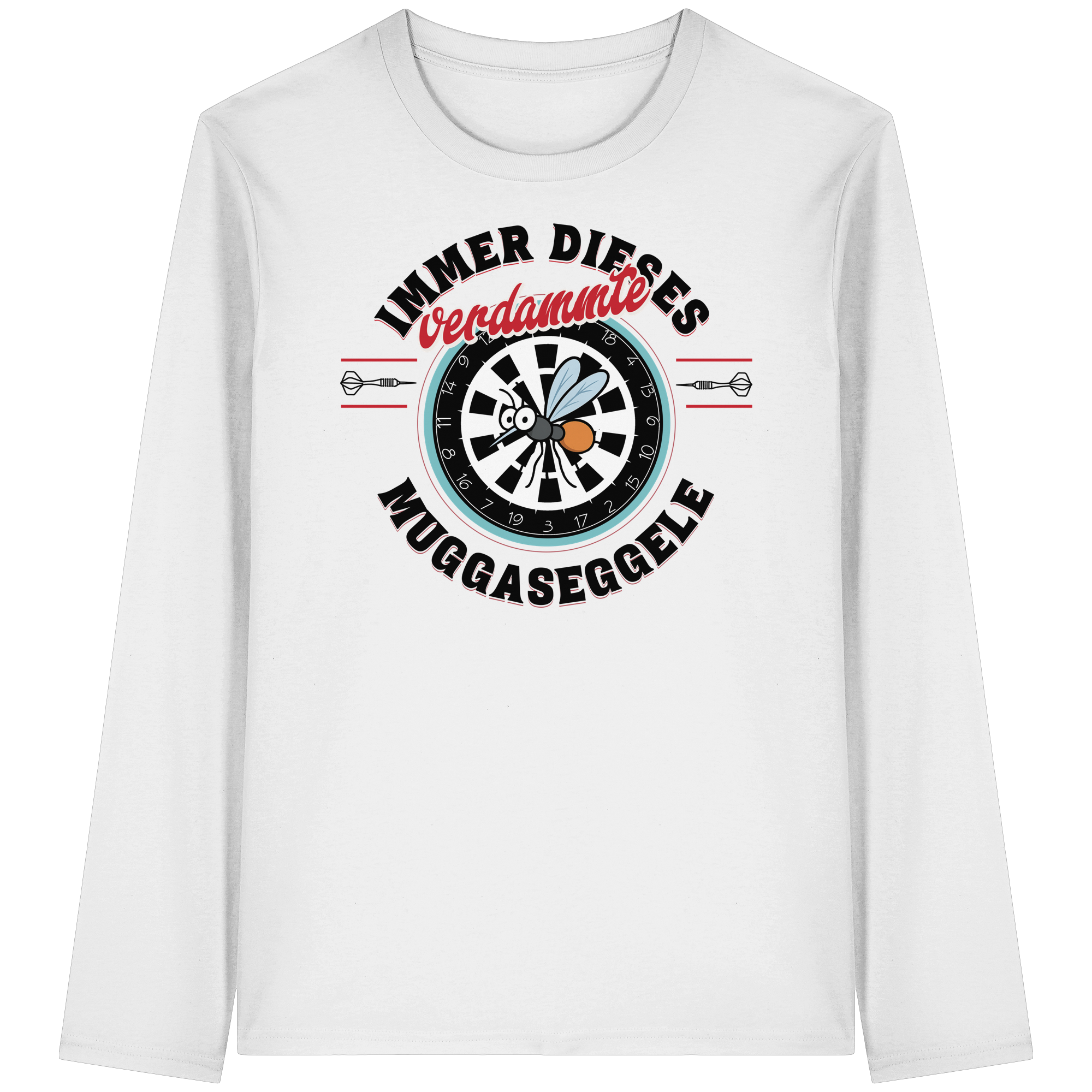 Darts-Langarmshirt Motiv "Muggaseggele" (Druck vorne)