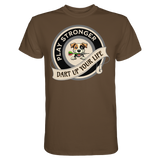 Darts-T-Shirt Motiv "Play Stronger" (Druck vorne)