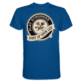 Darts-T-Shirt Motiv "Play Stronger" (Druck vorne)