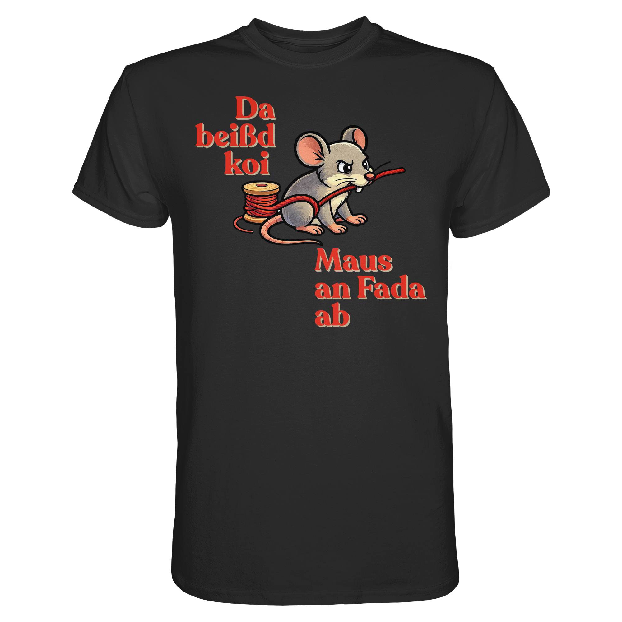 Fun-T-Shirt Motiv "Maus ond Fada" (Druck vorne)