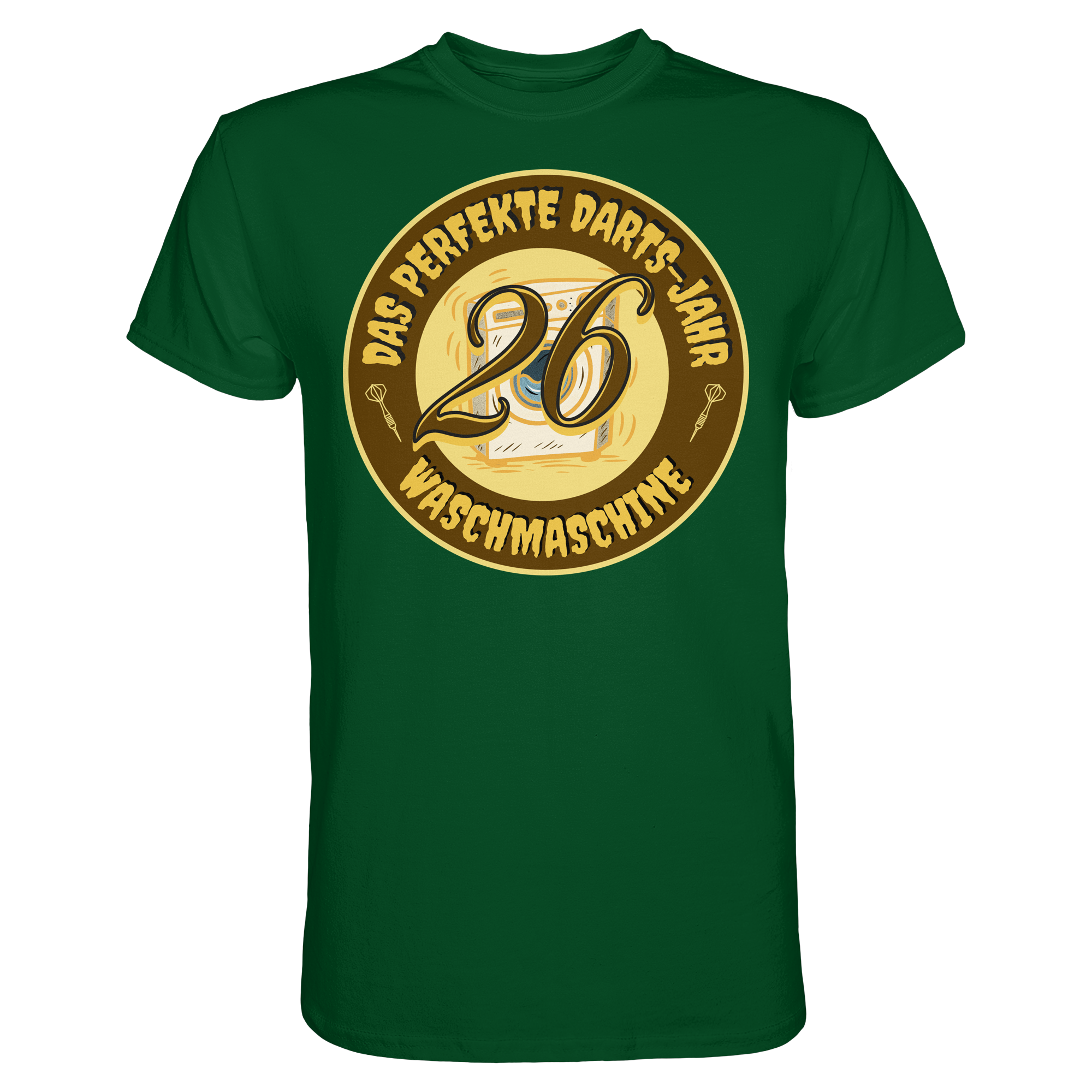Darts-T-Shirt Motiv "Perfektes Dartsjahr" (Druck vorne)