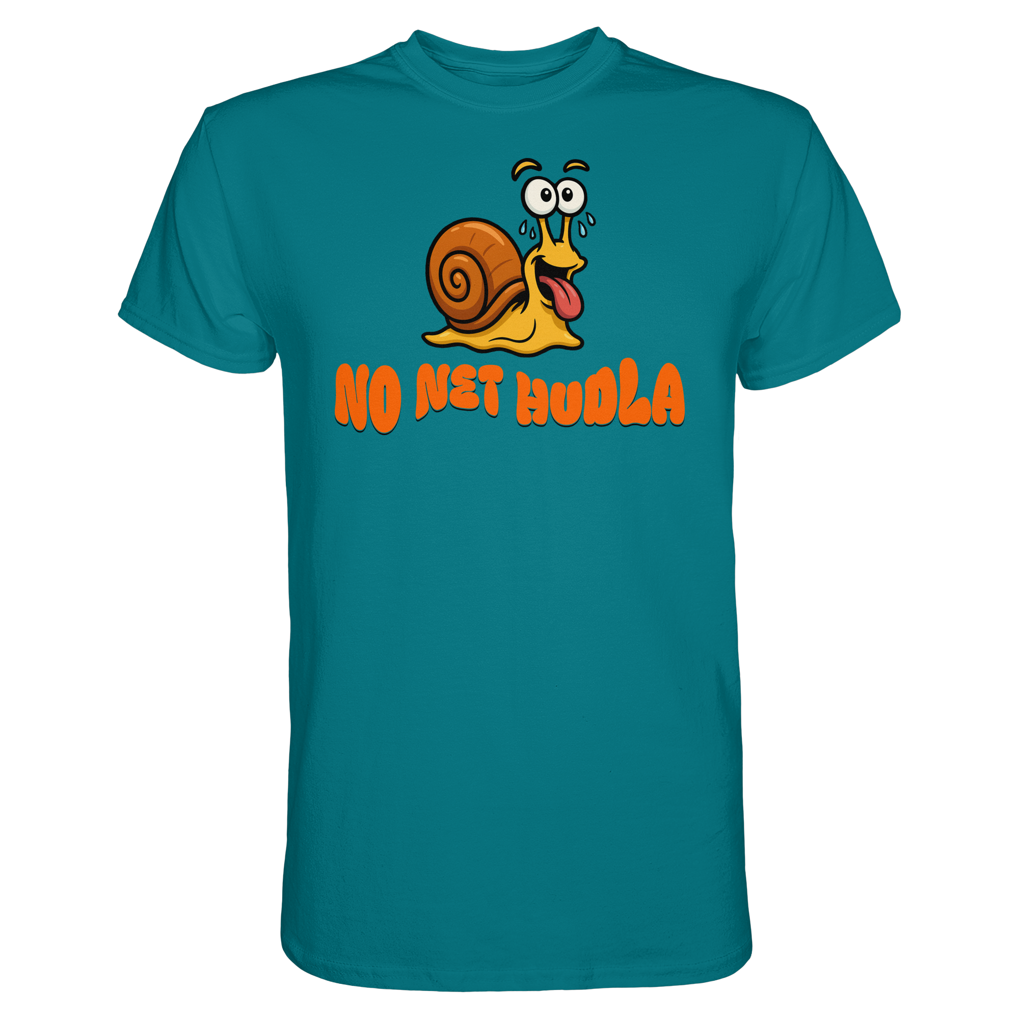 Fun-T-Shirt Motiv "No net hudla" (Druck vorne)
