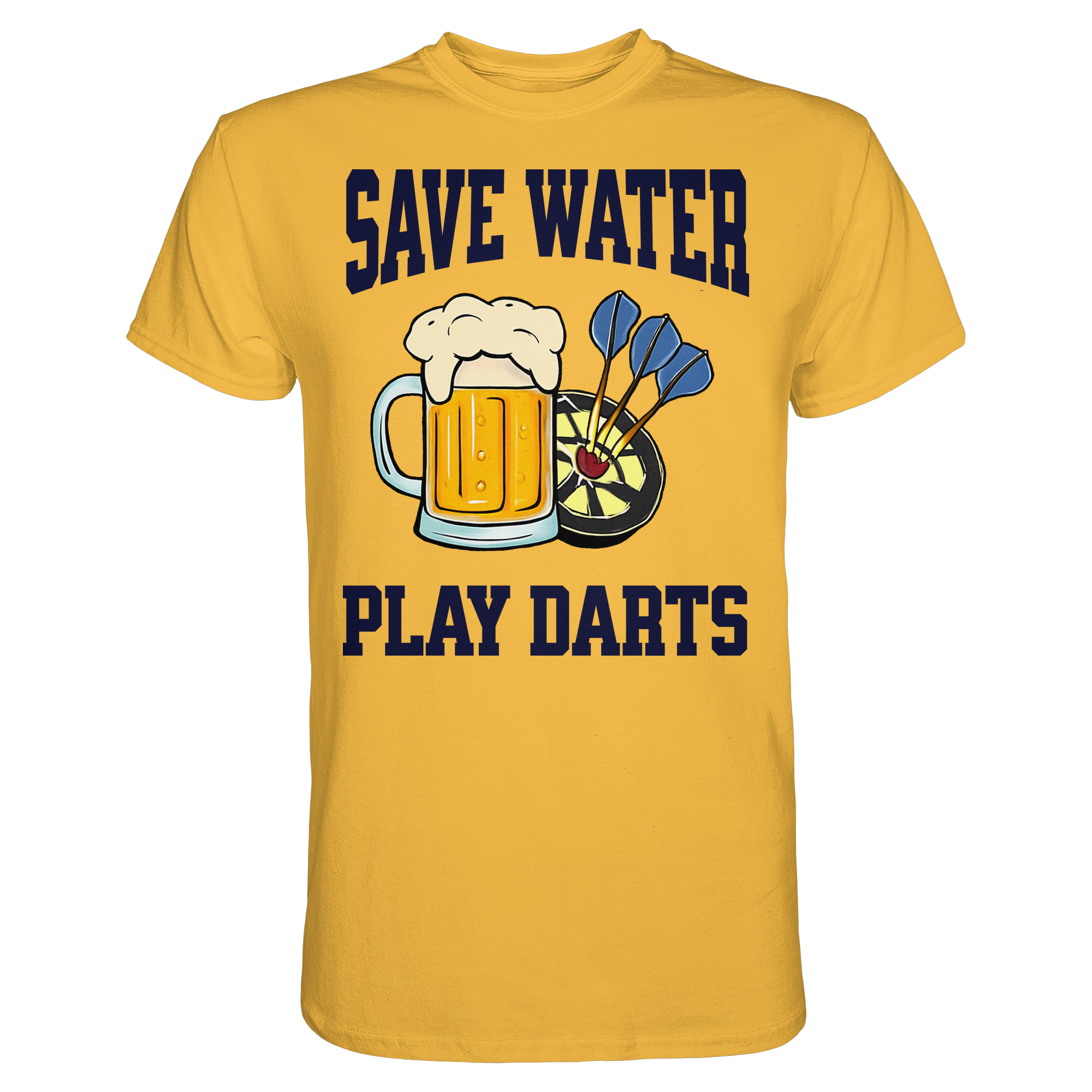 Darts-T-Shirt Motiv "Save Water" (Druck vorne)