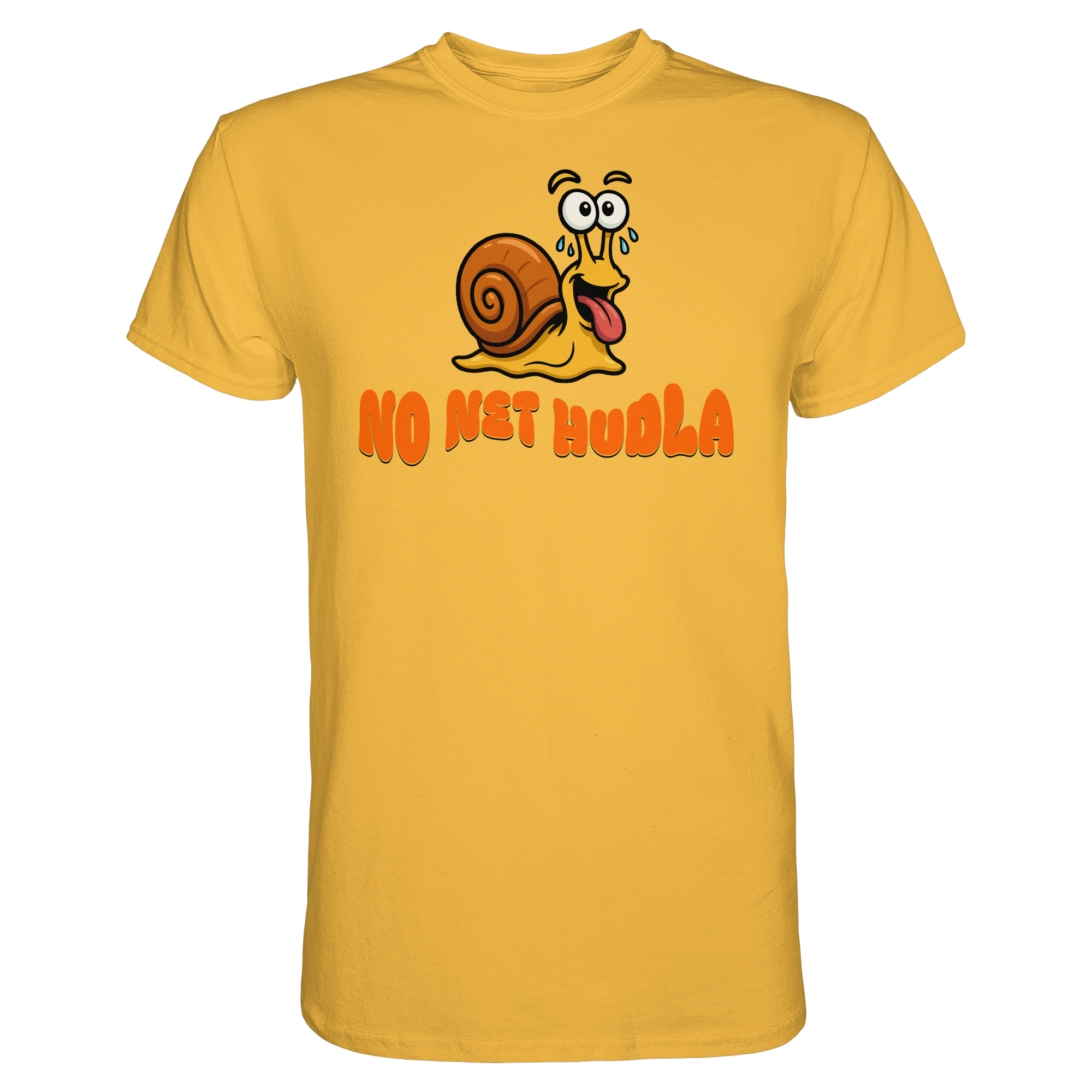Fun-T-Shirt Motiv "No net hudla" (Druck vorne)