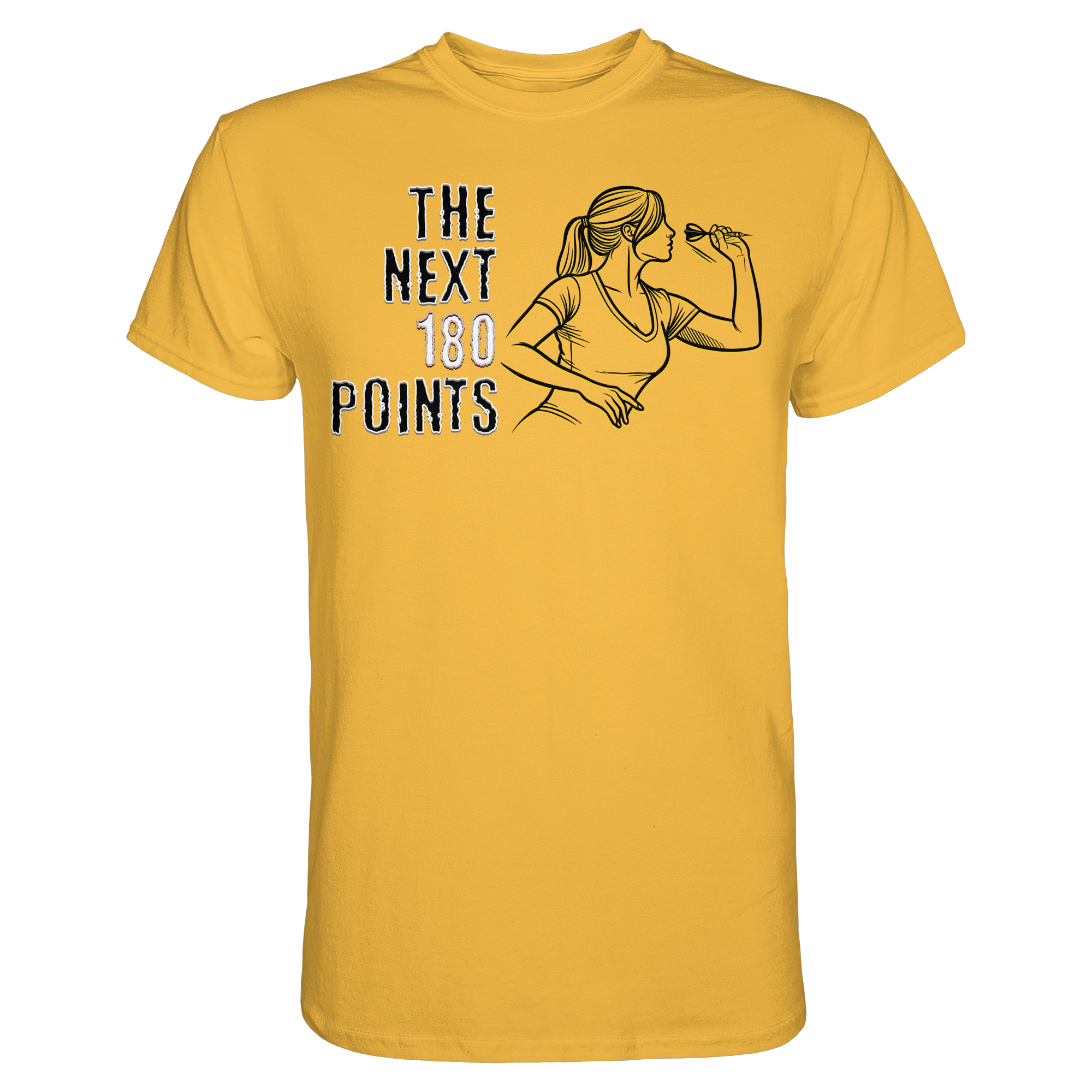 Darts-T-Shirt Motiv "Next 180 Points" (Druck vorne)