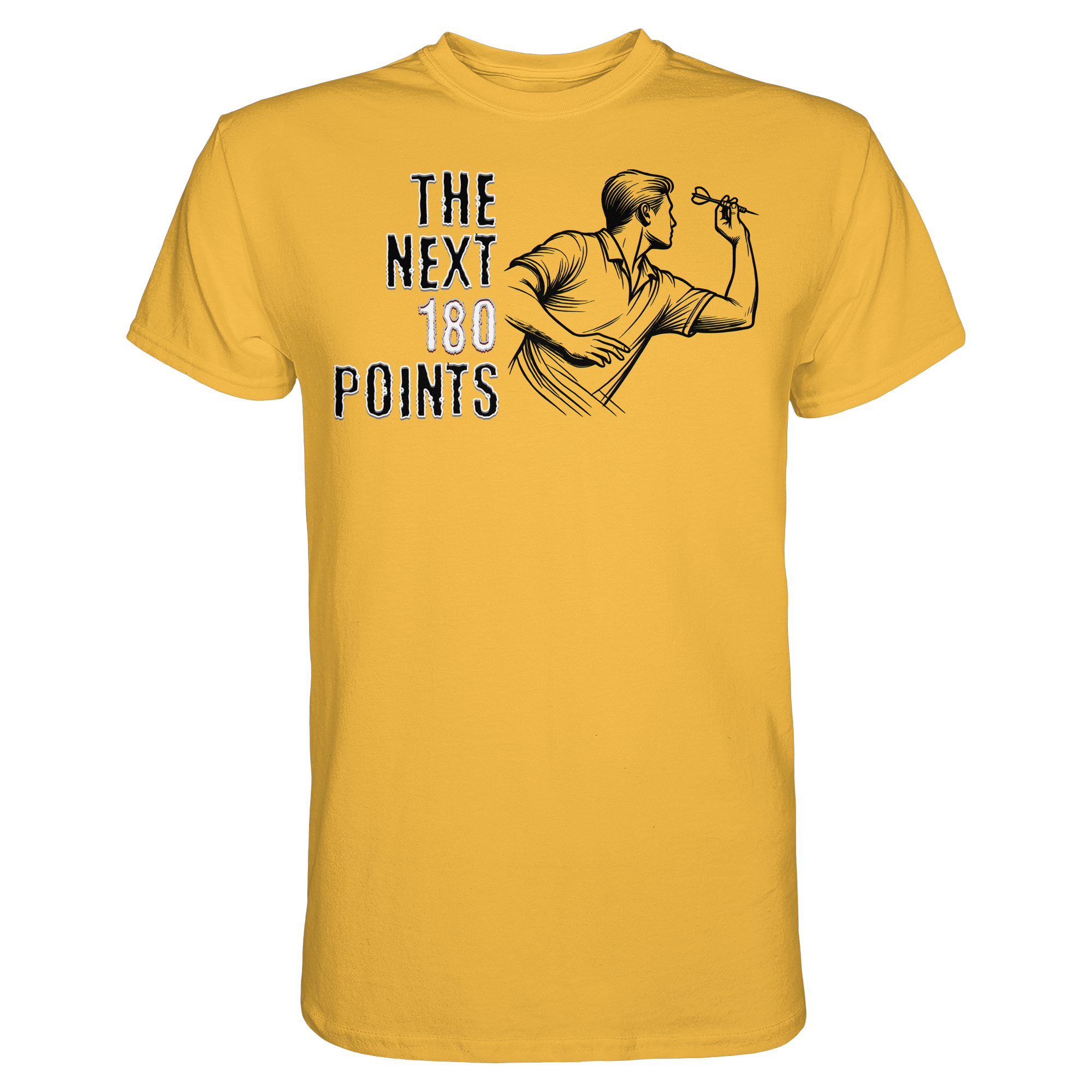 Darts-T-Shirt Motiv "Next 180 Points" (Druck vorne)