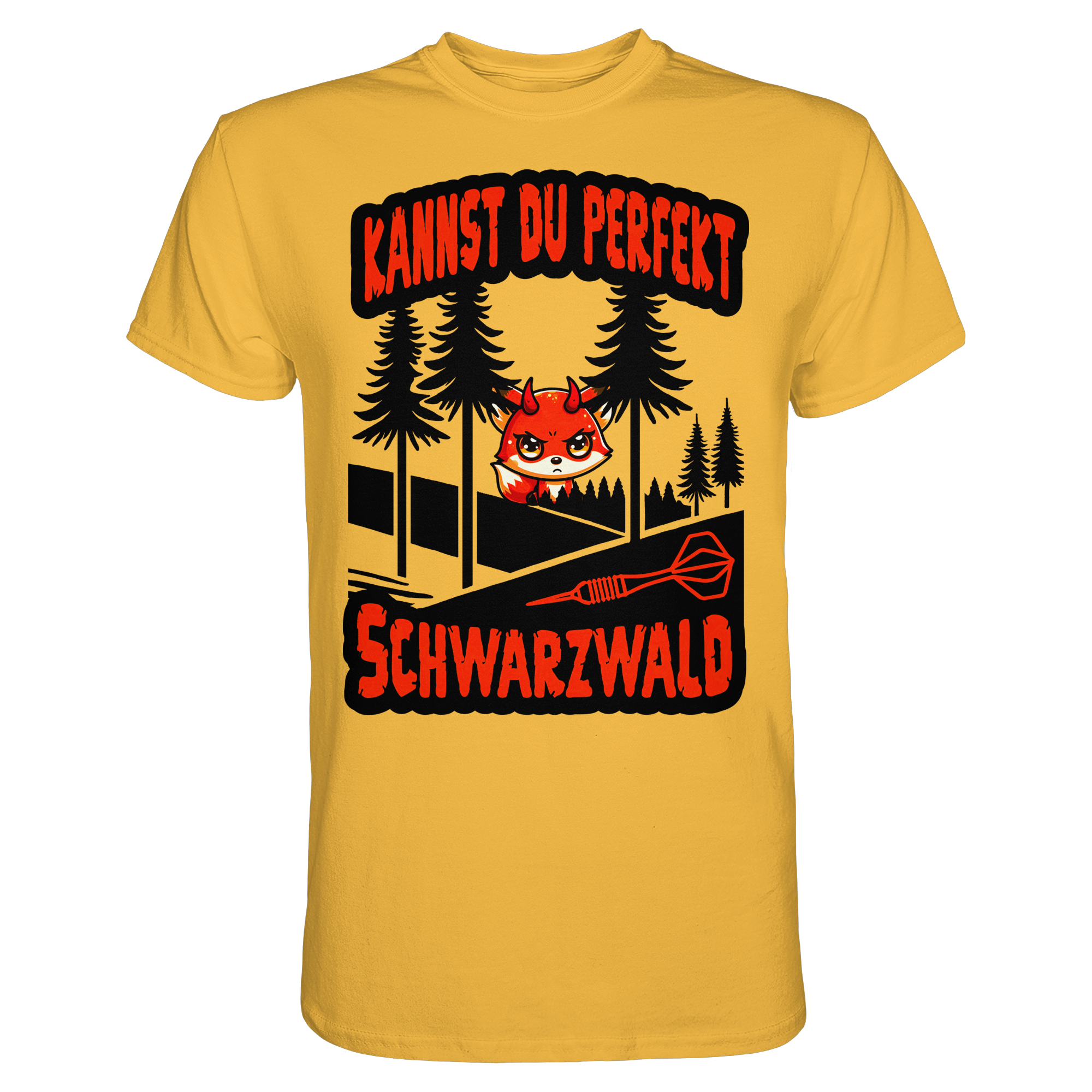 Darts-T-Shirt Motiv "Schwarzwald Perfekt" (Druck vorne)