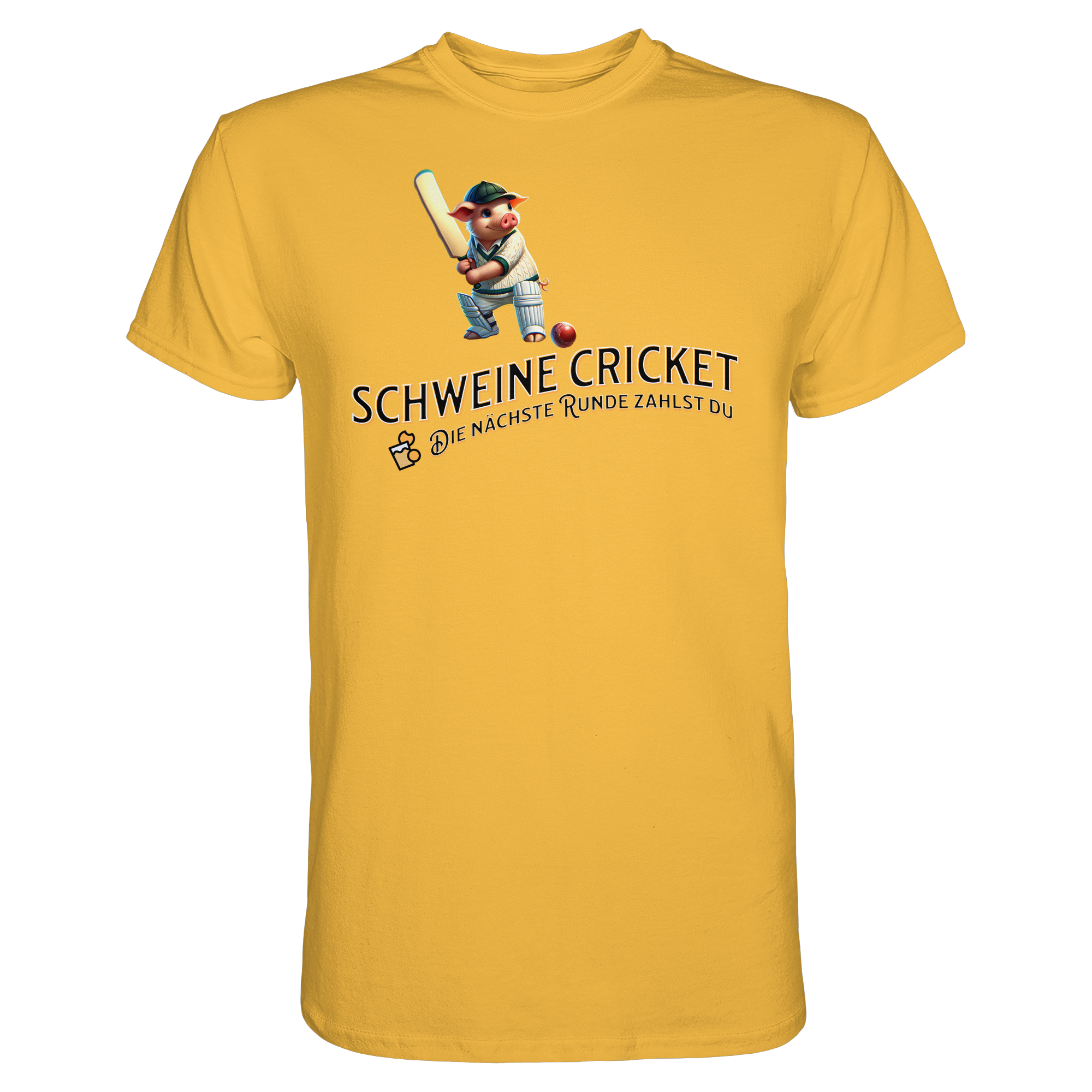 Darts-T-Shirt Motiv "Schweine Cricket" (Druck vorne)