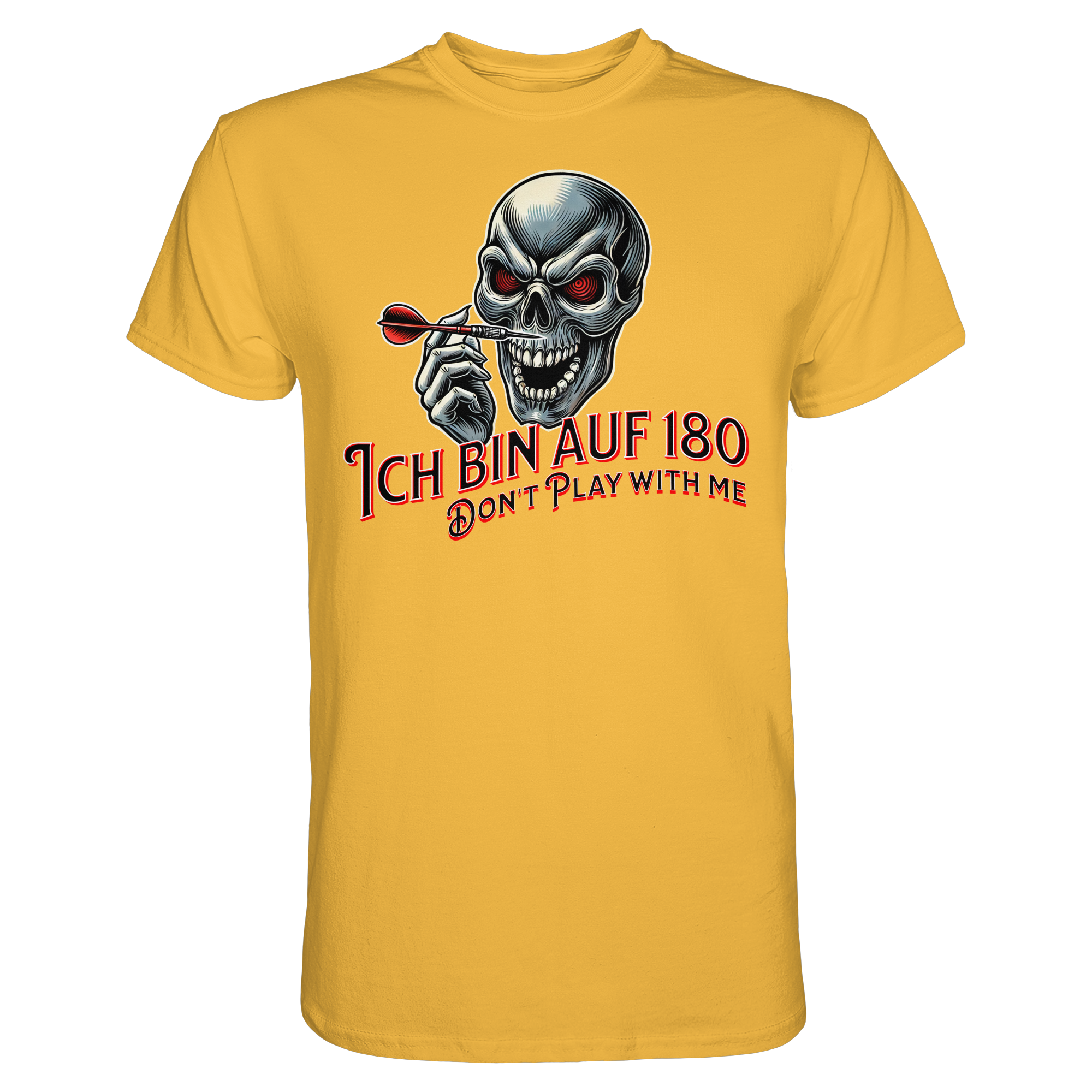 Darts-T-Shirt Motiv "Auf 180" (Druck vorne)
