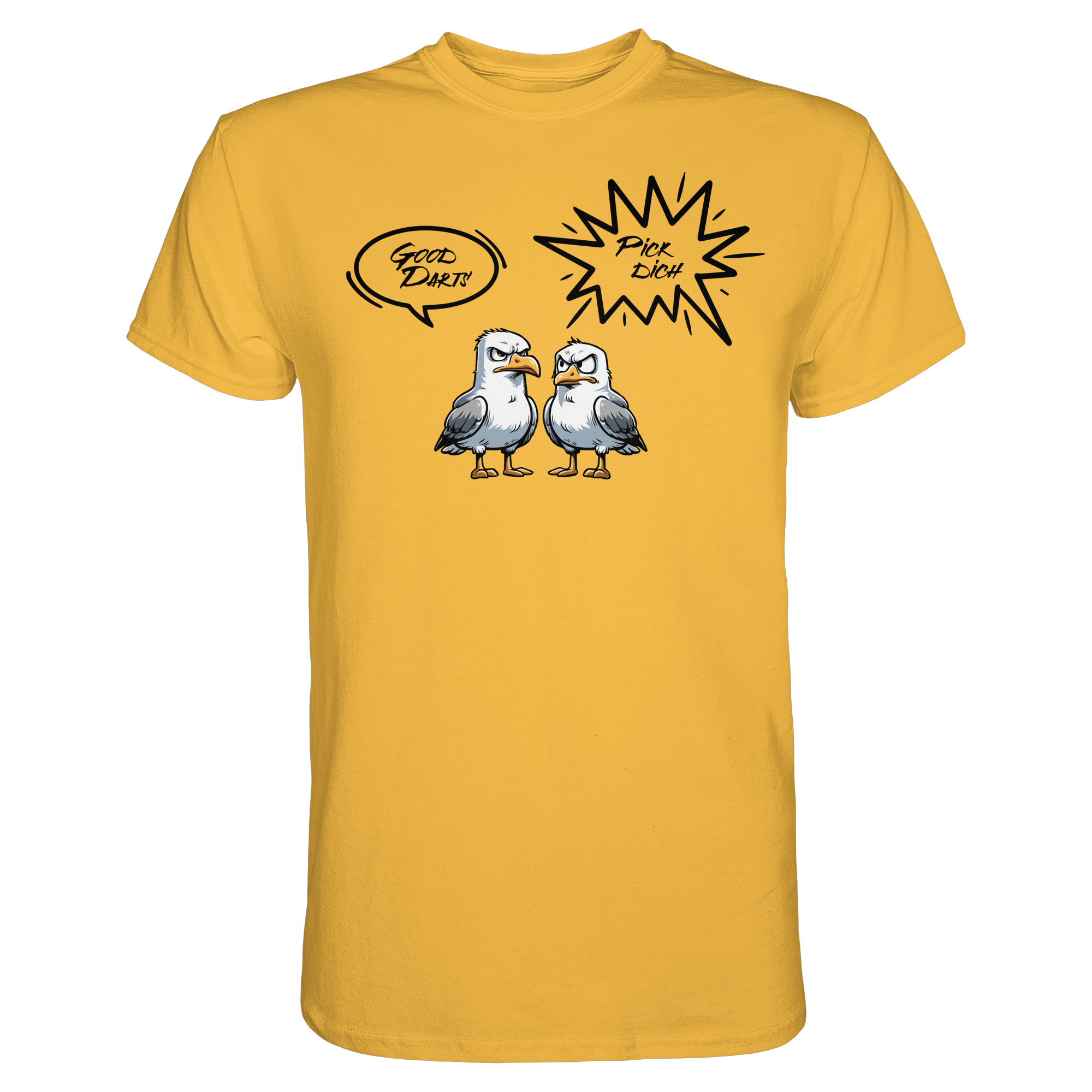 Darts-T-Shirt Motiv "Pick Dich" (Druck vorne)