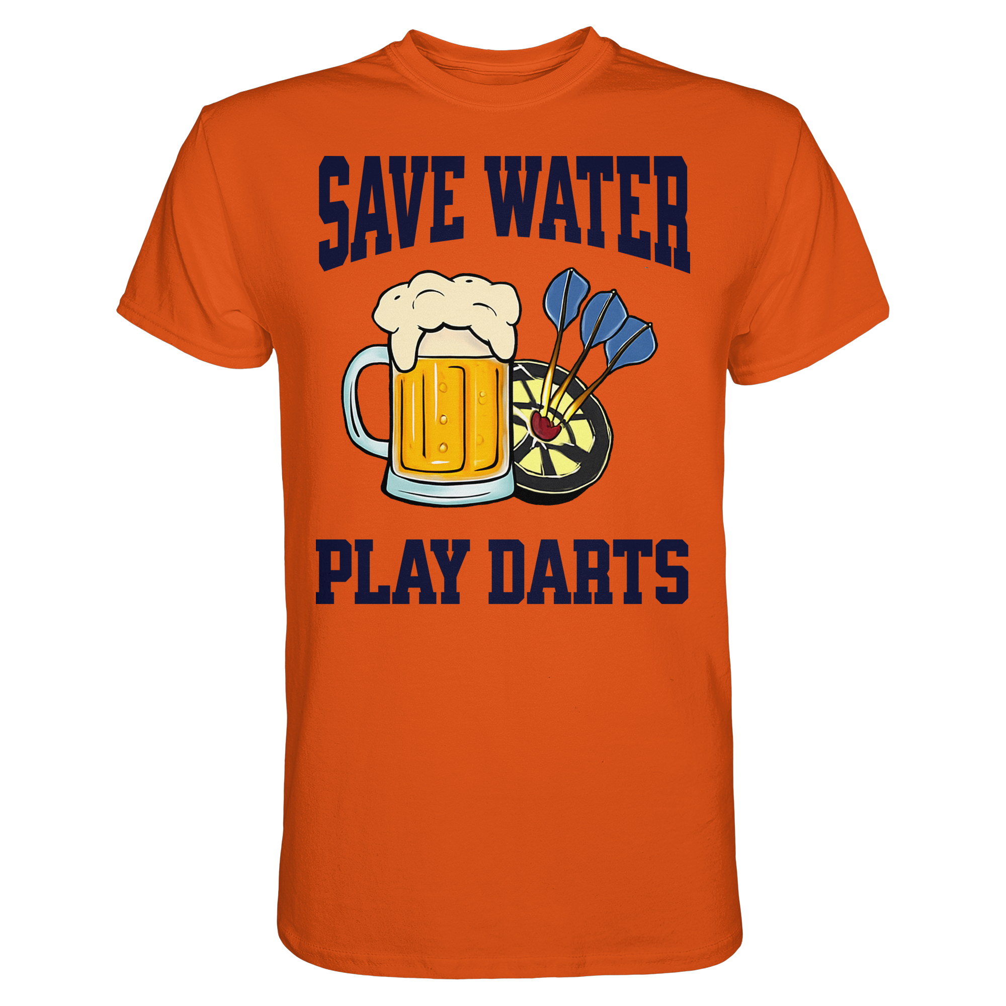 Darts-T-Shirt Motiv "Save Water" (Druck vorne)