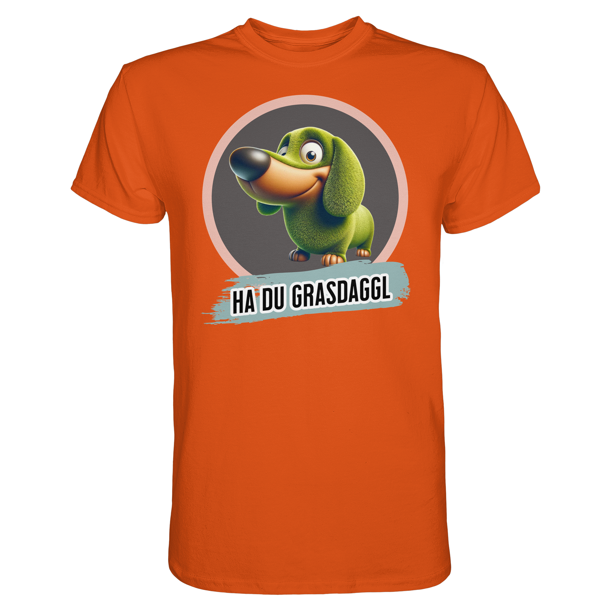 Fun-T-Shirt Motiv "Du Grasdaggl" (Druck vorne)