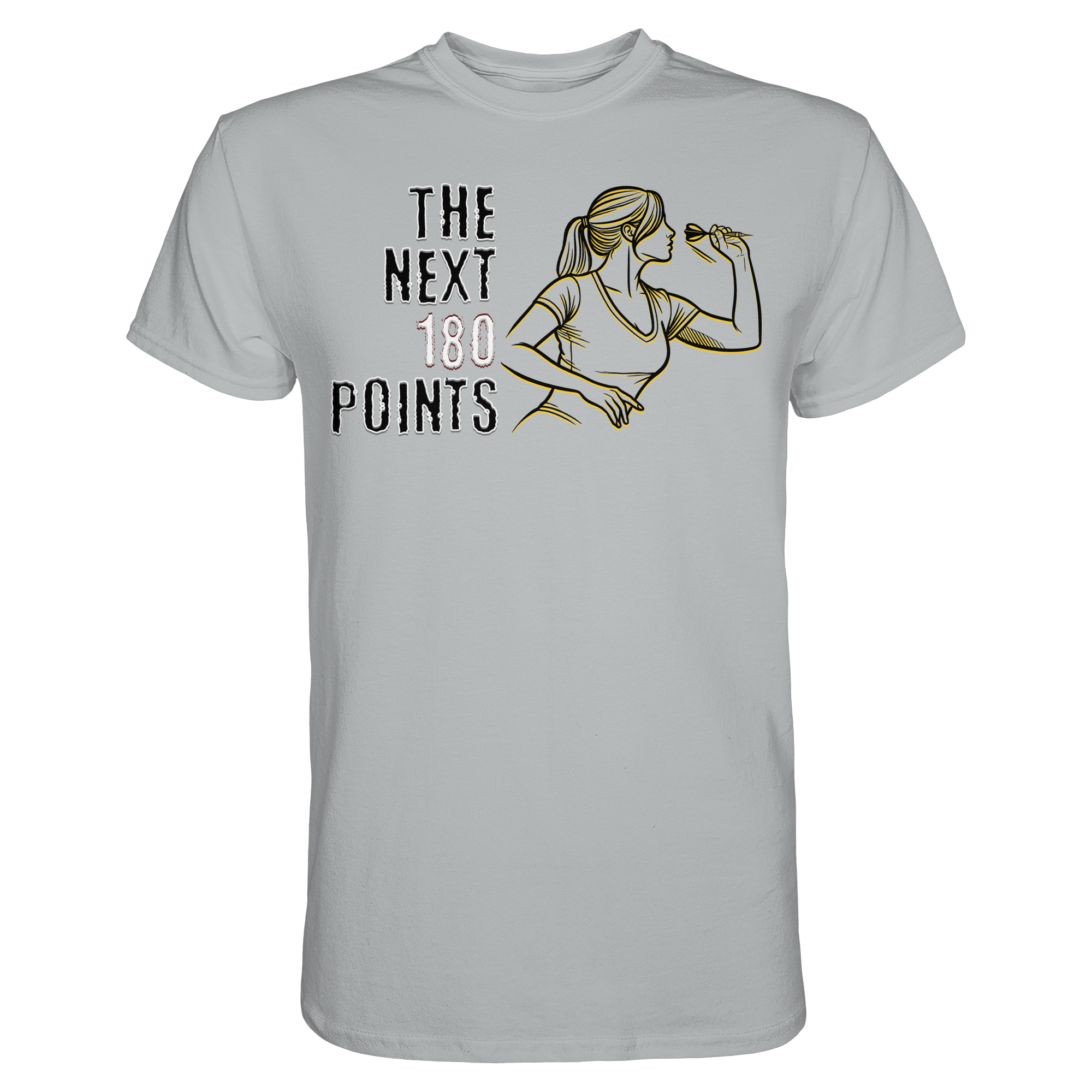 Darts-T-Shirt Motiv "Next 180 Points" (Druck vorne)