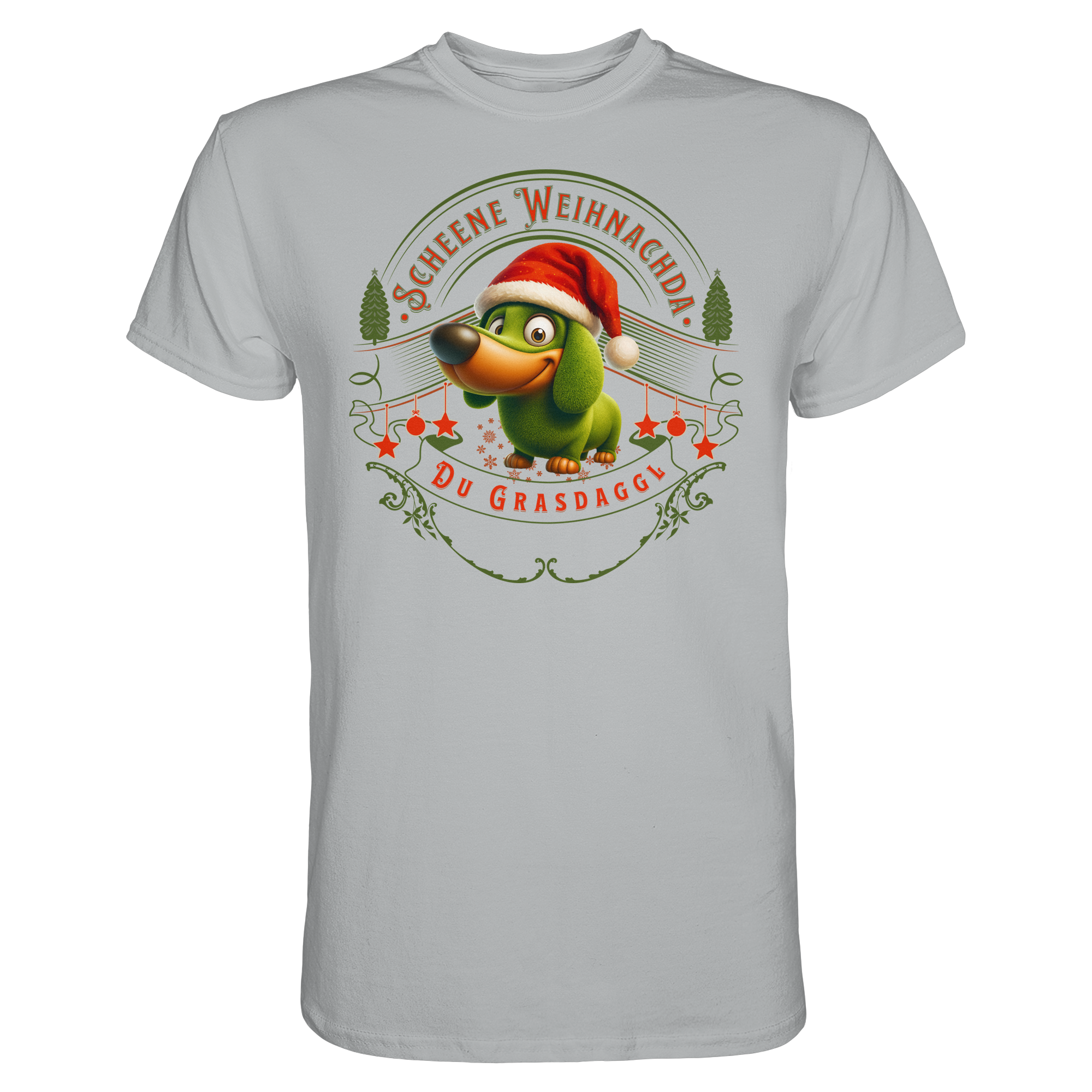Fun-T-Shirt Motiv "Grasdaggl Weihnachda" (Druck vorne)